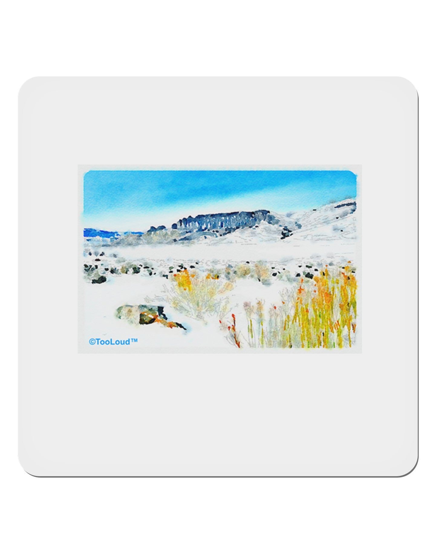 CO Snow Scene Watercolor 4x4" Square Sticker-Stickers-TooLoud-1-Davson Sales
