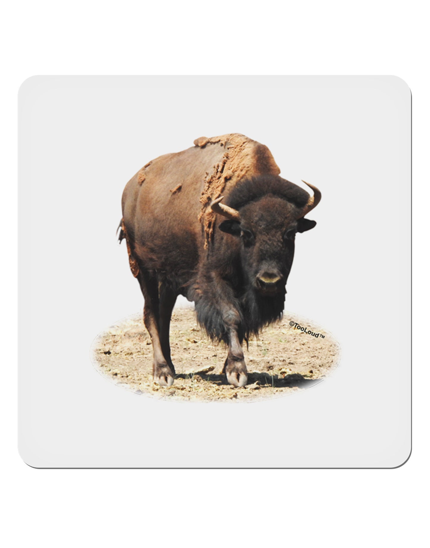 Strong Bison Cutout 4x4" Square Sticker-Stickers-TooLoud-1-Davson Sales