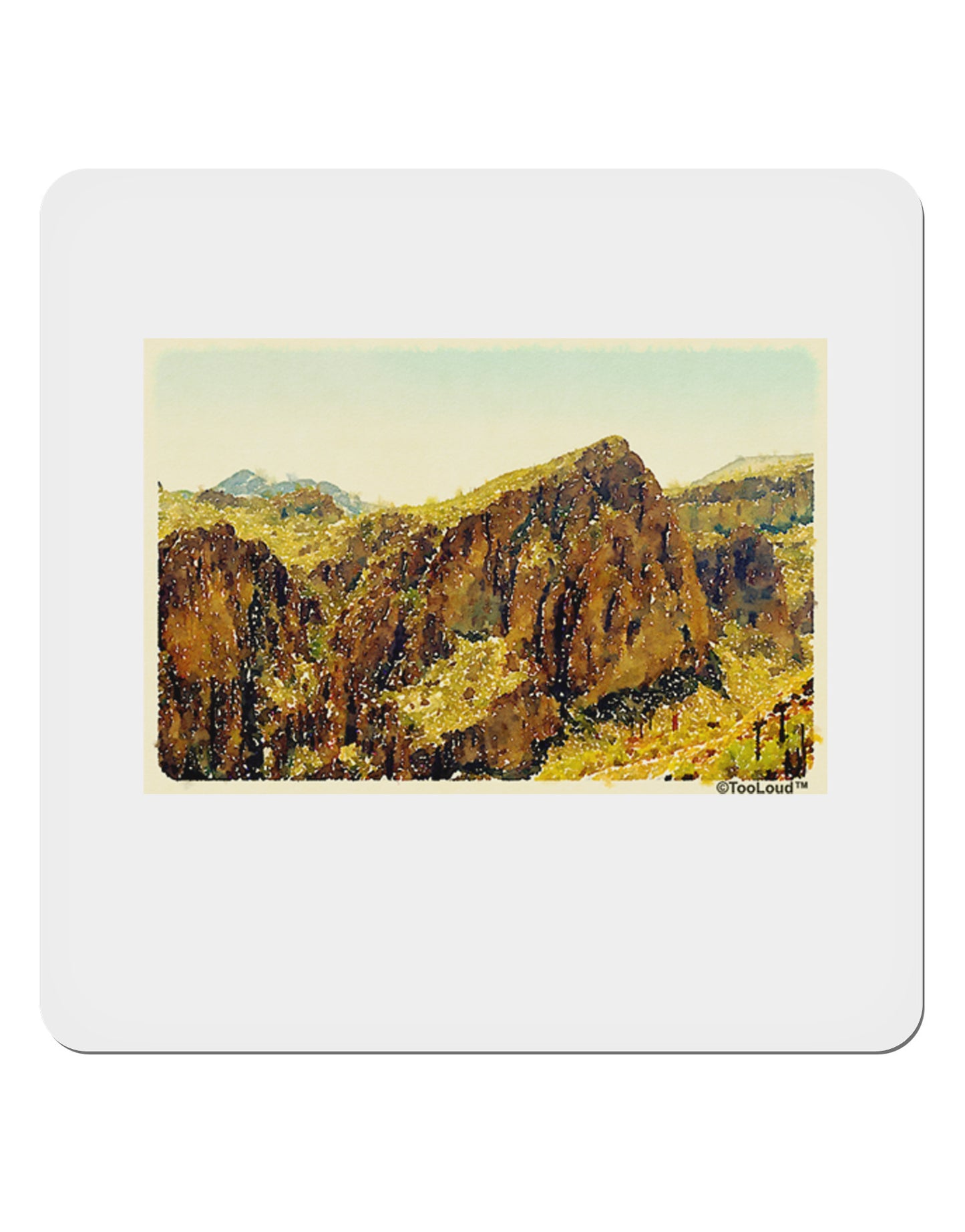 Arizona Mountains Watercolor 4x4" Square Sticker 4 Pieces-Stickers-TooLoud-White-Davson Sales