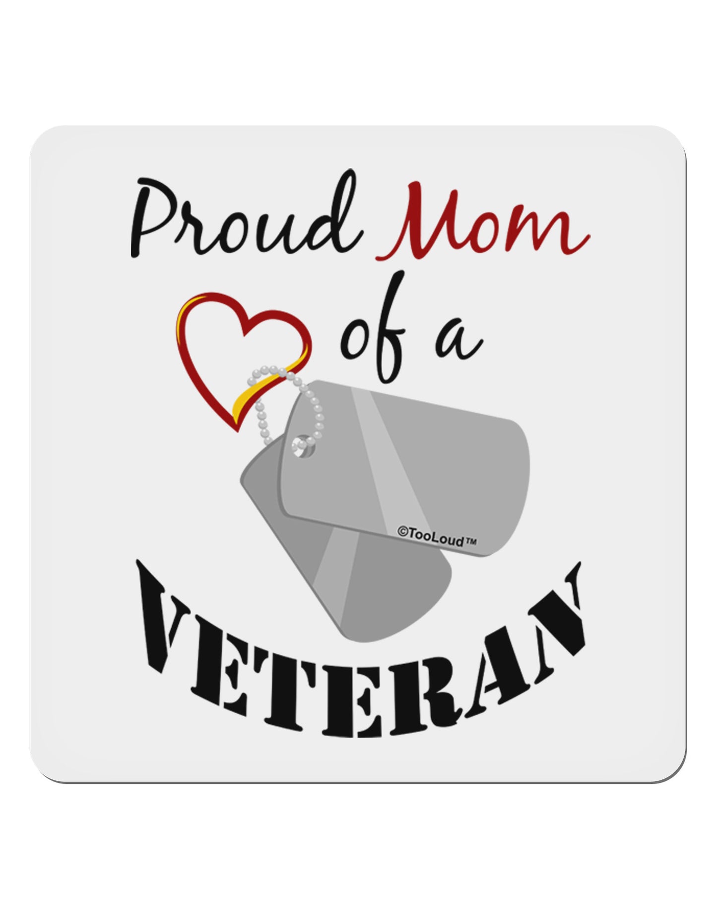 Mom of Veteran 4x4" Square Sticker 4 Pieces-Stickers-TooLoud-White-Davson Sales
