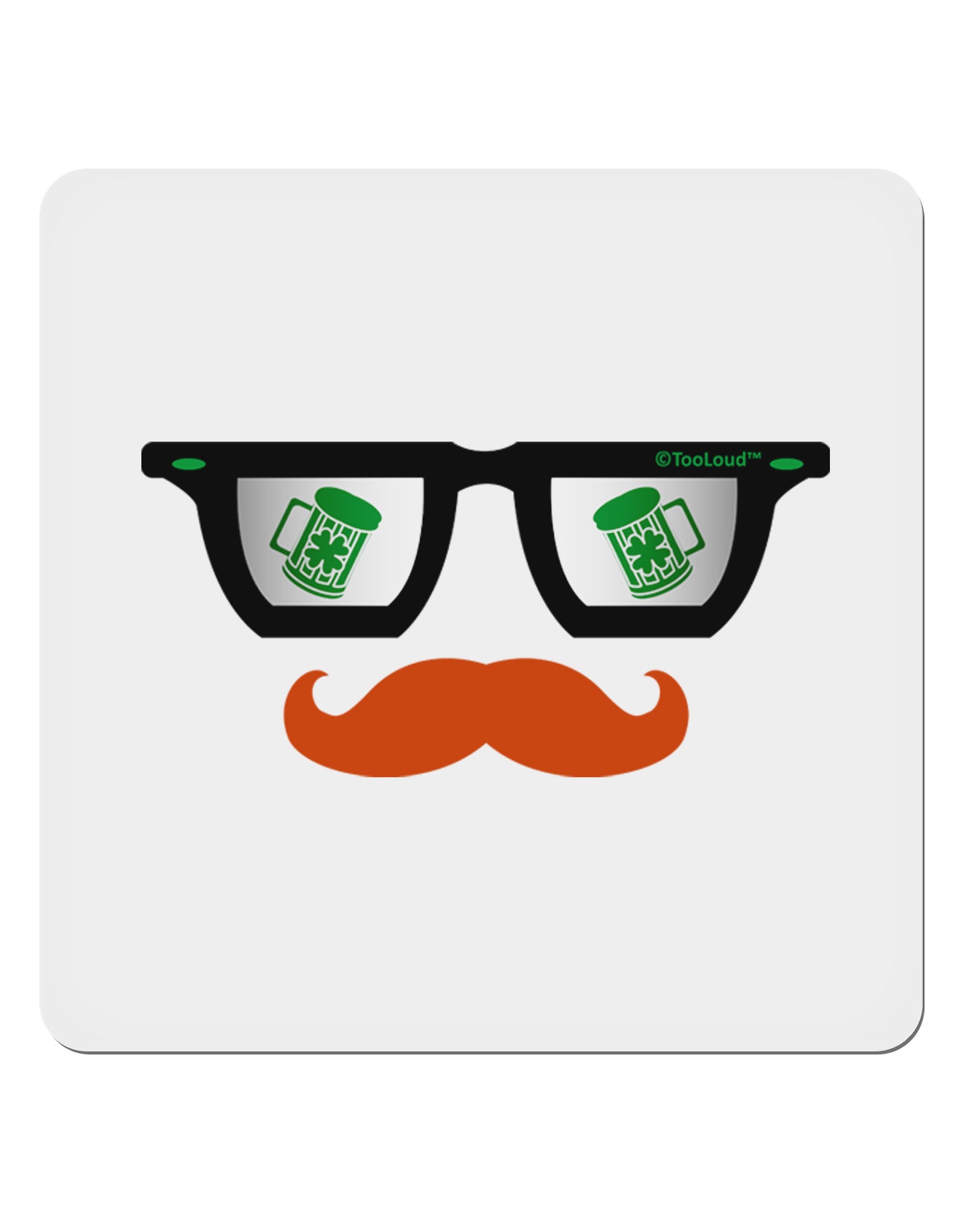 St. Patrick's Day Beer Glasses Design 4x4" Square Sticker 4 Pieces-Stickers-TooLoud-White-Davson Sales