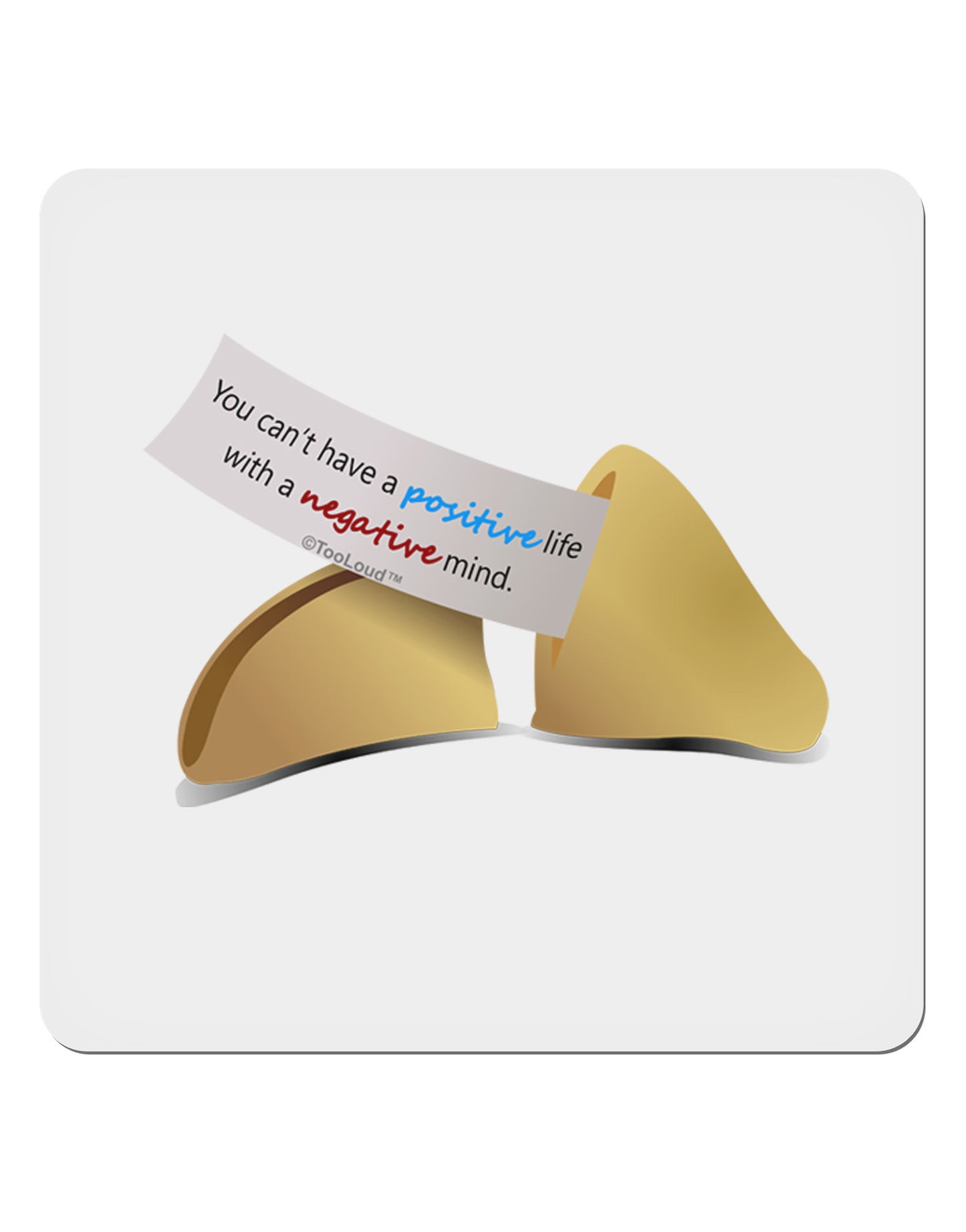 Positive Life - Fortune Cookie 4x4" Square Sticker-Stickers-TooLoud-1-Davson Sales