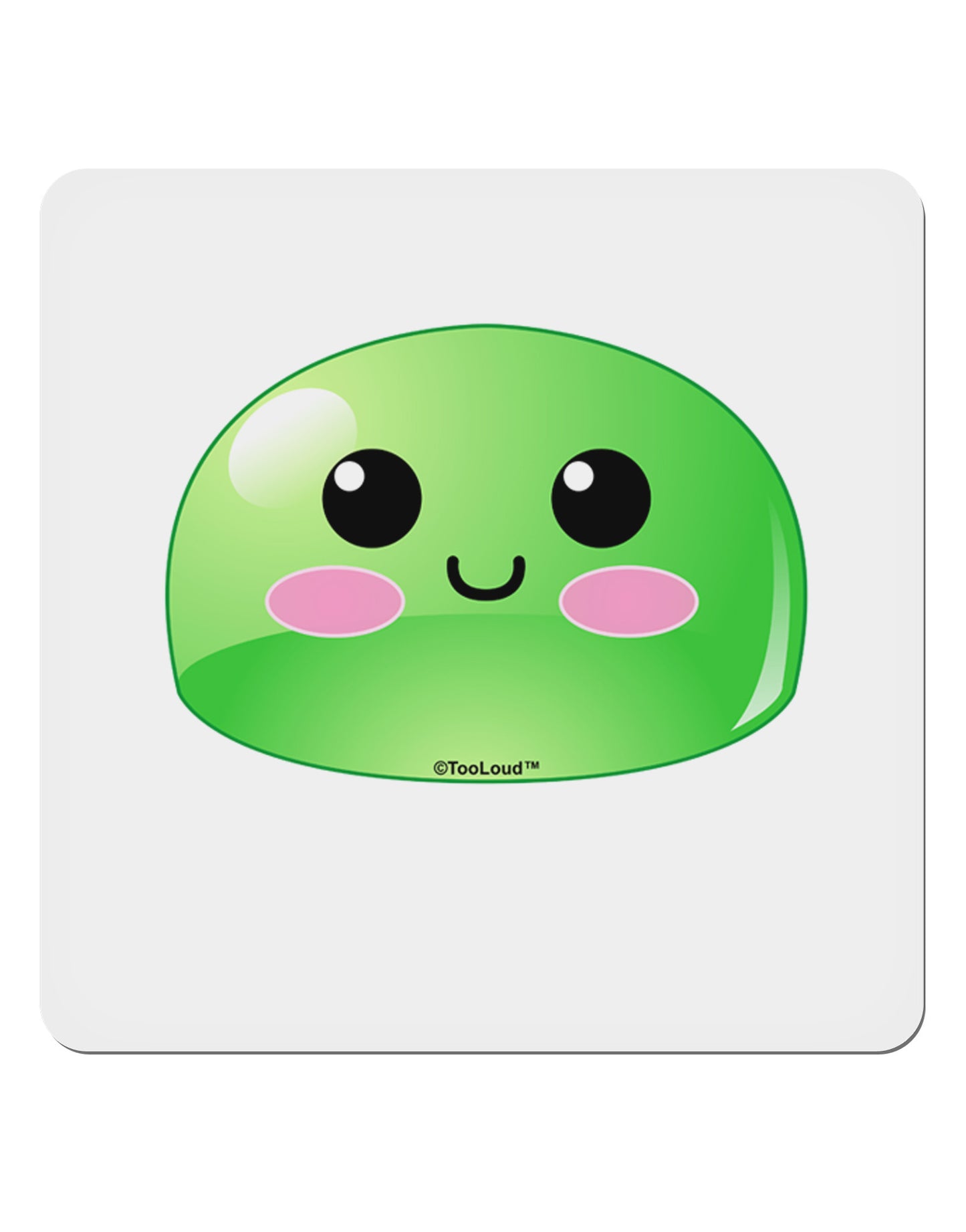 Cute RPG Slime - Green 4x4" Square Sticker 4 Pieces-Stickers-TooLoud-White-Davson Sales