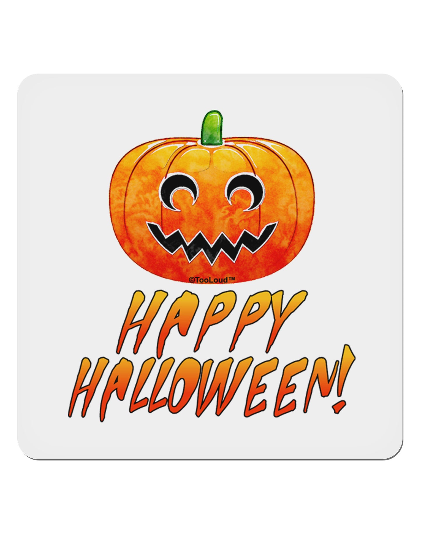 Jack-O-Lantern Watercolor Halloween 4x4" Square Sticker 4 Pieces-Stickers-TooLoud-White-Davson Sales