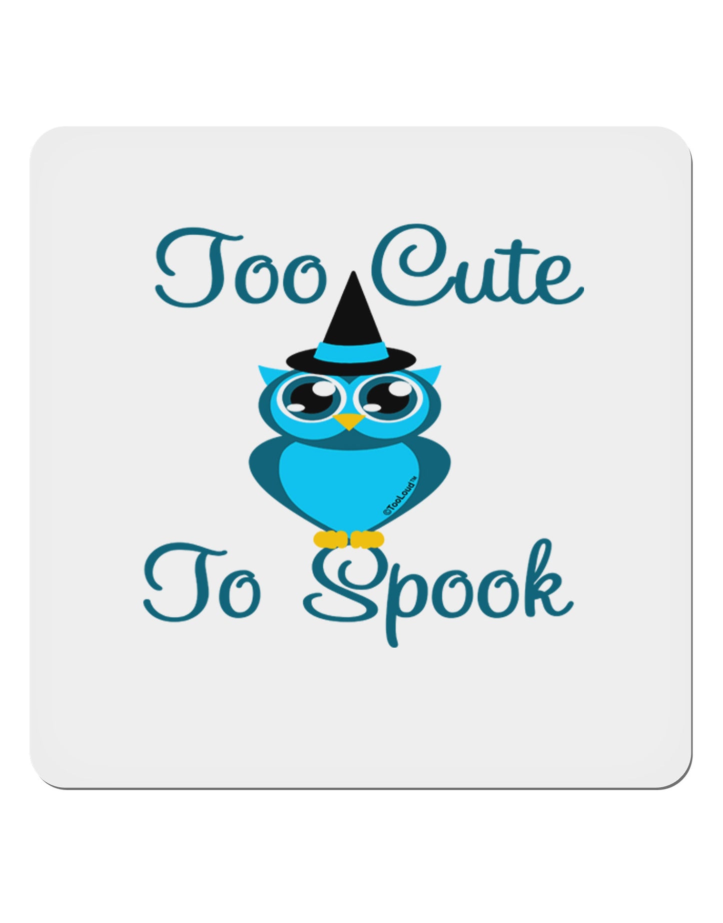 Owl Too Cute Blue 4x4" Square Sticker 4 Pieces-Stickers-TooLoud-White-Davson Sales