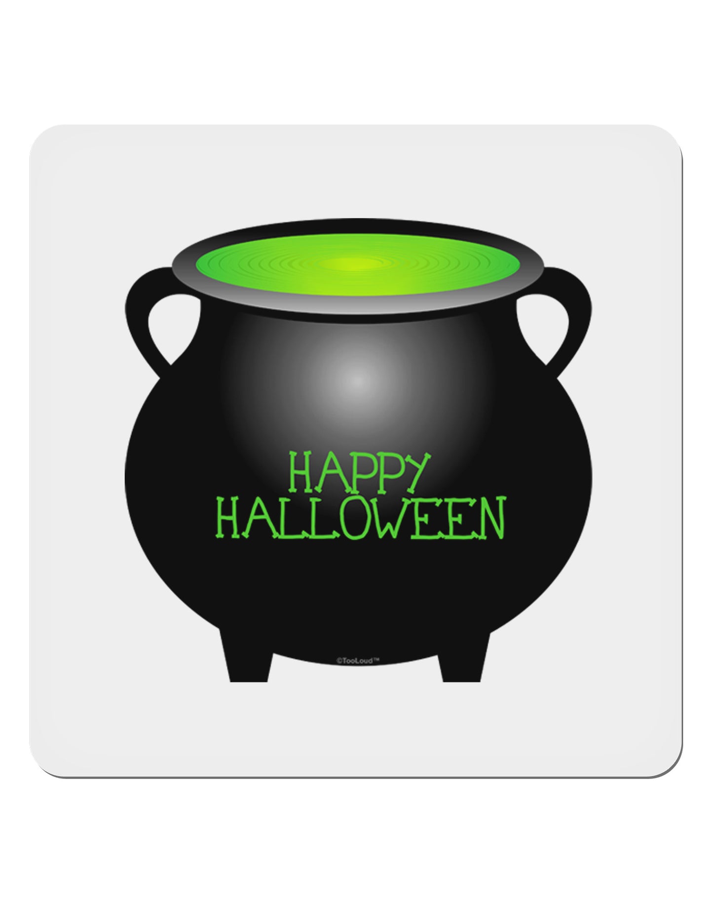 Witches Cauldron Happy Halloween 4x4" Square Sticker 4 Pieces-Stickers-TooLoud-White-Davson Sales