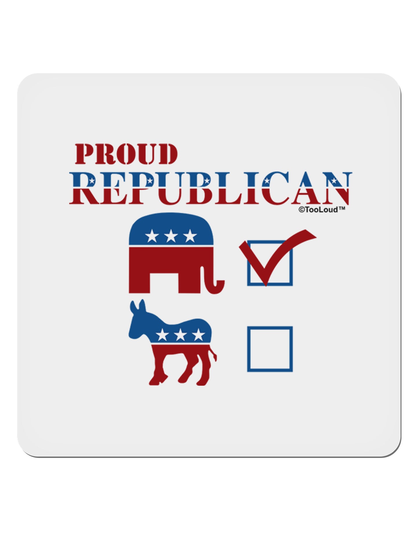 Proud Republican Checkmark 4x4" Square Sticker-Stickers-TooLoud-1-Davson Sales