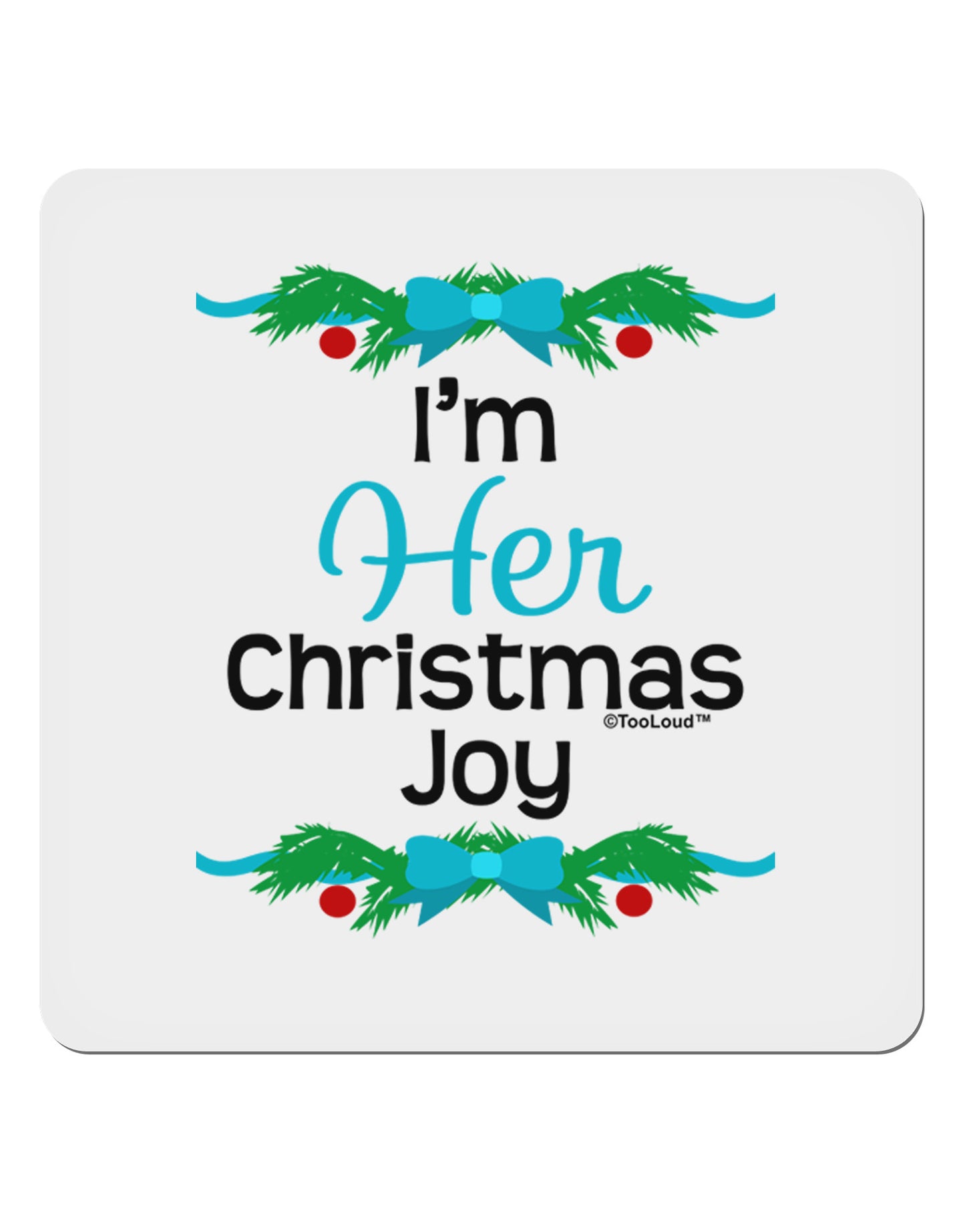 Her Christmas Joy Matching His & Hers 4x4" Square Sticker-Stickers-TooLoud-1-Davson Sales
