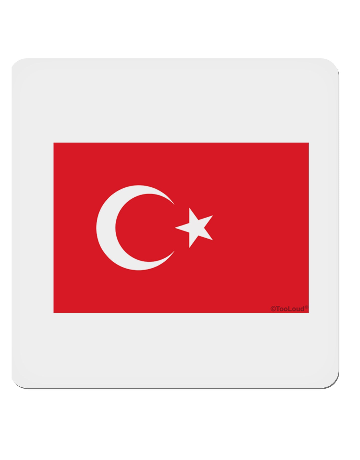 Turkey Flag 4x4" Square Sticker-Stickers-TooLoud-1-Davson Sales