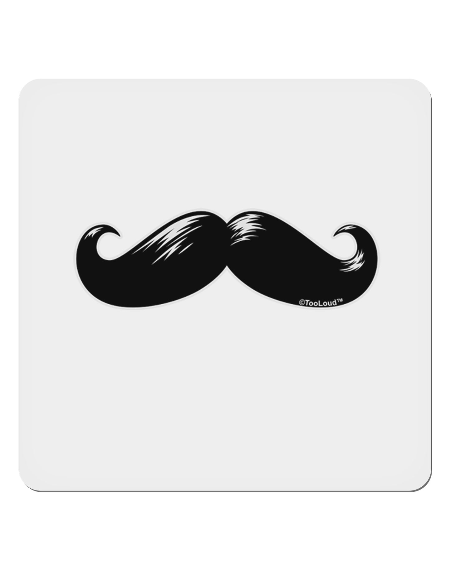 Big Black Mustache 4x4" Square Sticker 4 Pieces-Stickers-TooLoud-White-Davson Sales