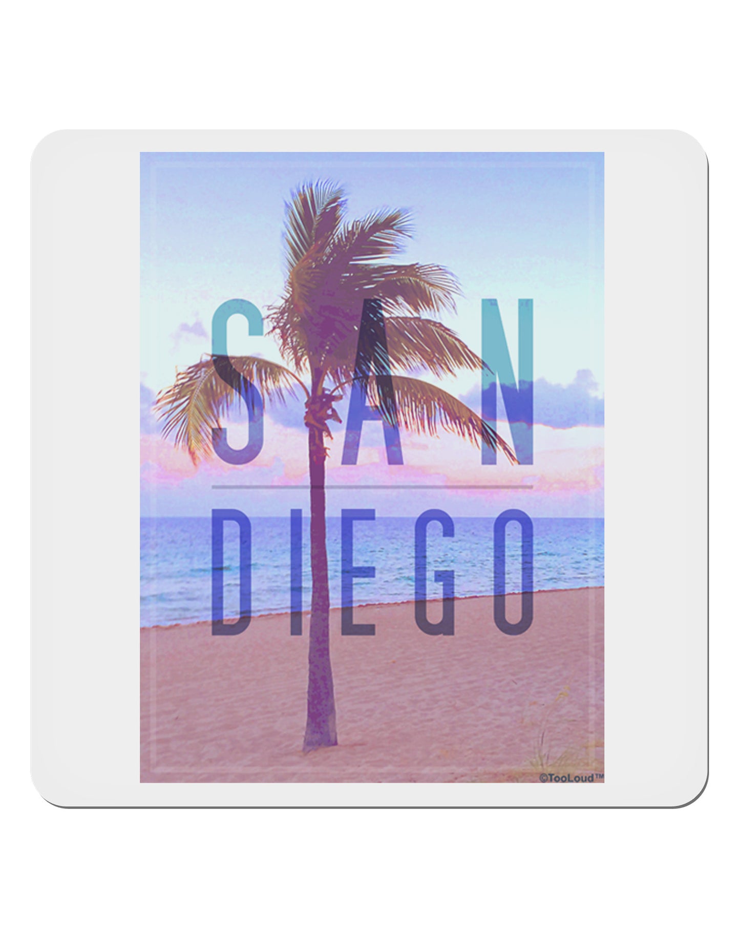 San Diego Beach Filter 4x4" Square Sticker-Stickers-TooLoud-1-Davson Sales