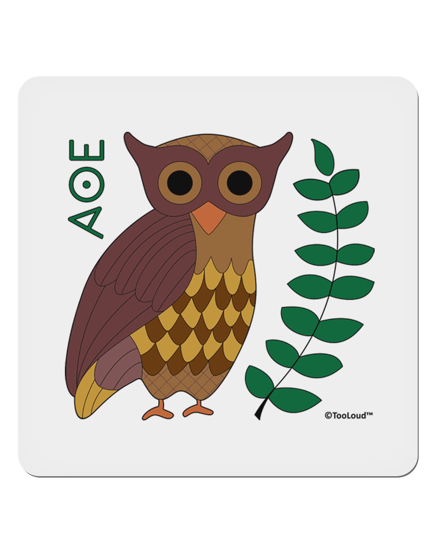 Owl of Athena 4x4" Square Sticker 4 Pieces-Stickers-TooLoud-White-Davson Sales
