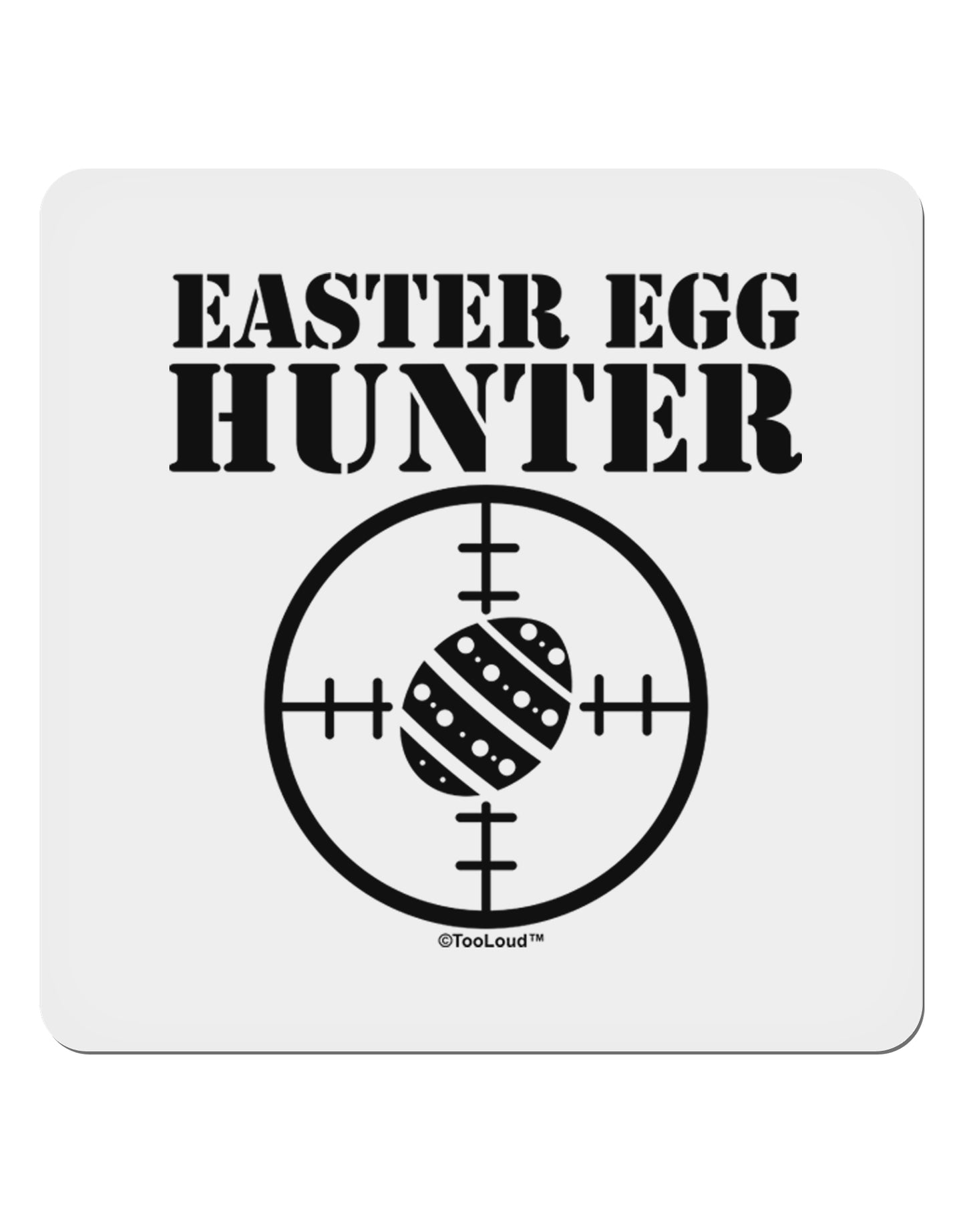 Easter Egg Hunter Black and White 4x4" Square Sticker 4 Pieces-Stickers-TooLoud-White-Davson Sales