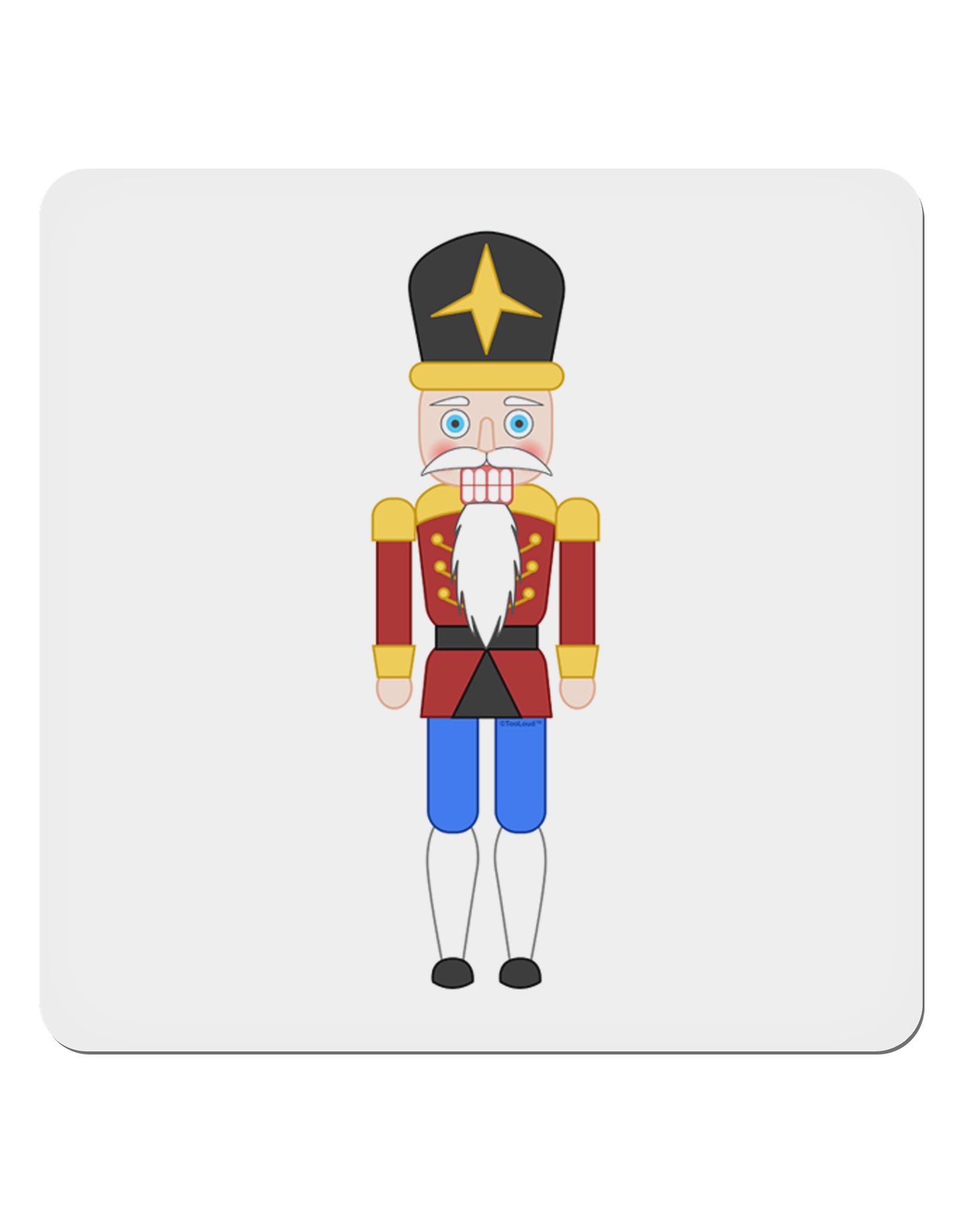 Nutcracker Design - Red Gold Black 4x4" Square Sticker 4 Pieces-Stickers-TooLoud-White-Davson Sales