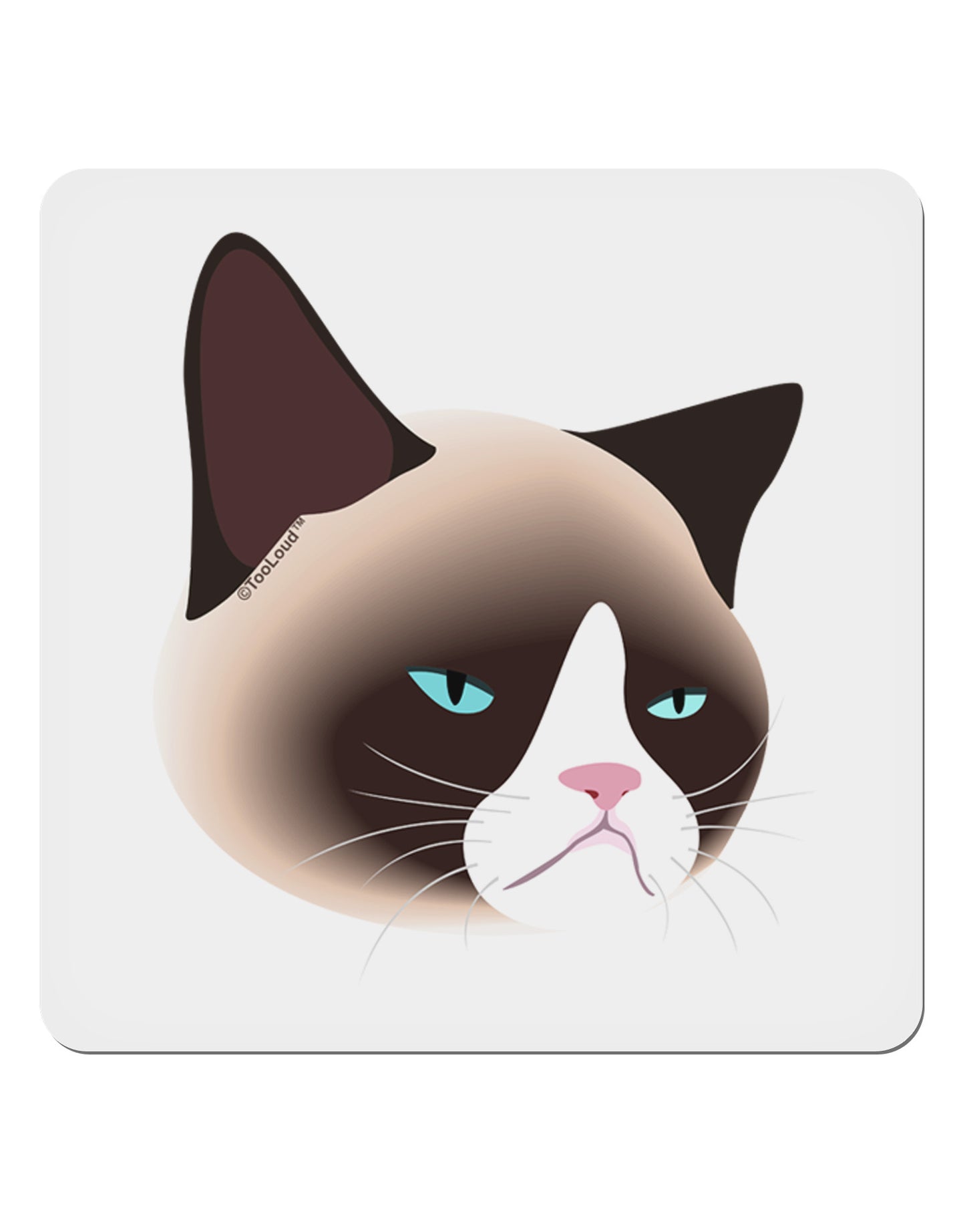 Cute Disgruntled Siamese Cat 4x4" Square Sticker-Stickers-TooLoud-1-Davson Sales