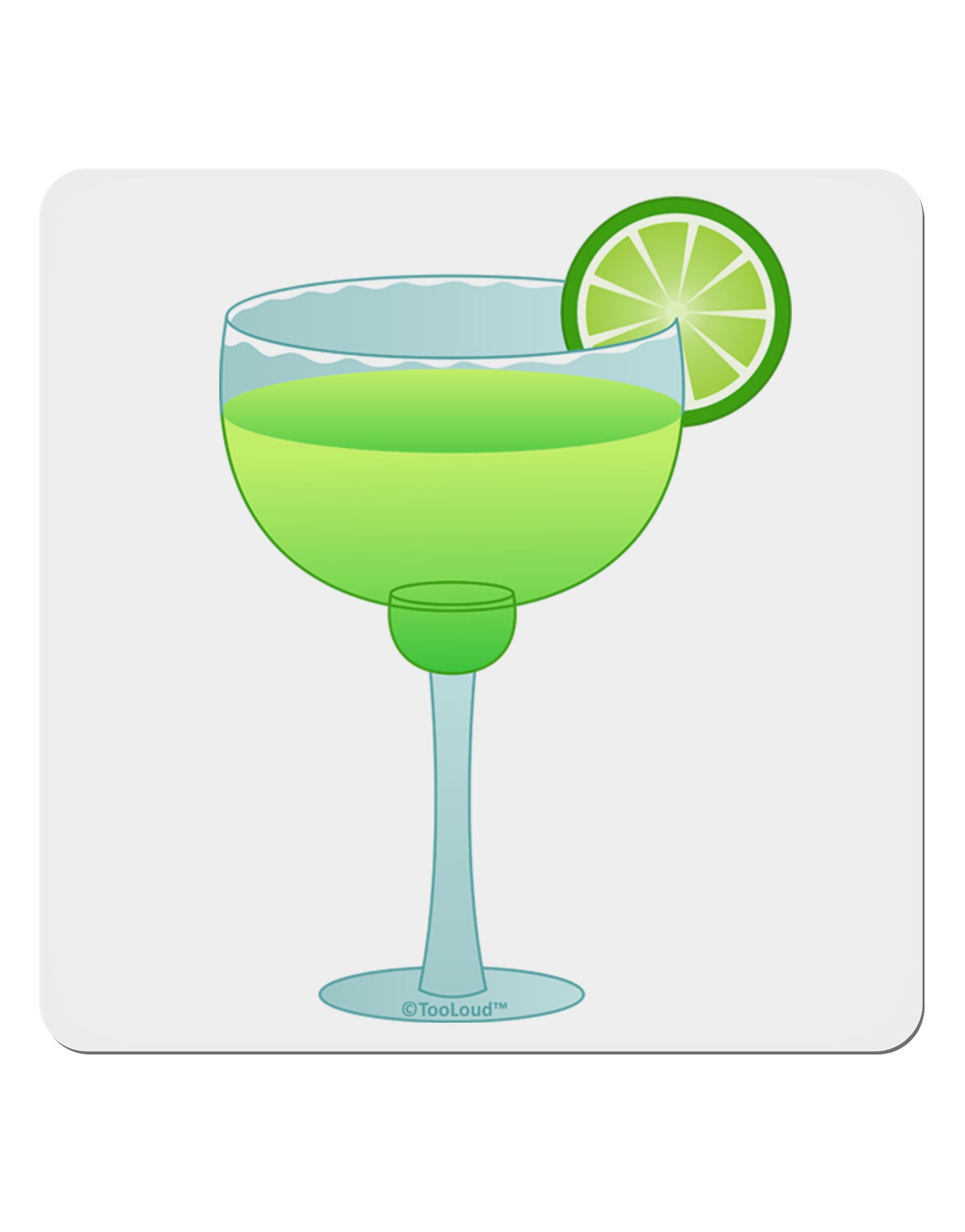 Green Margarita with Lime - Cinco de Mayo 4x4" Square Sticker 4 Pieces-Stickers-TooLoud-White-Davson Sales