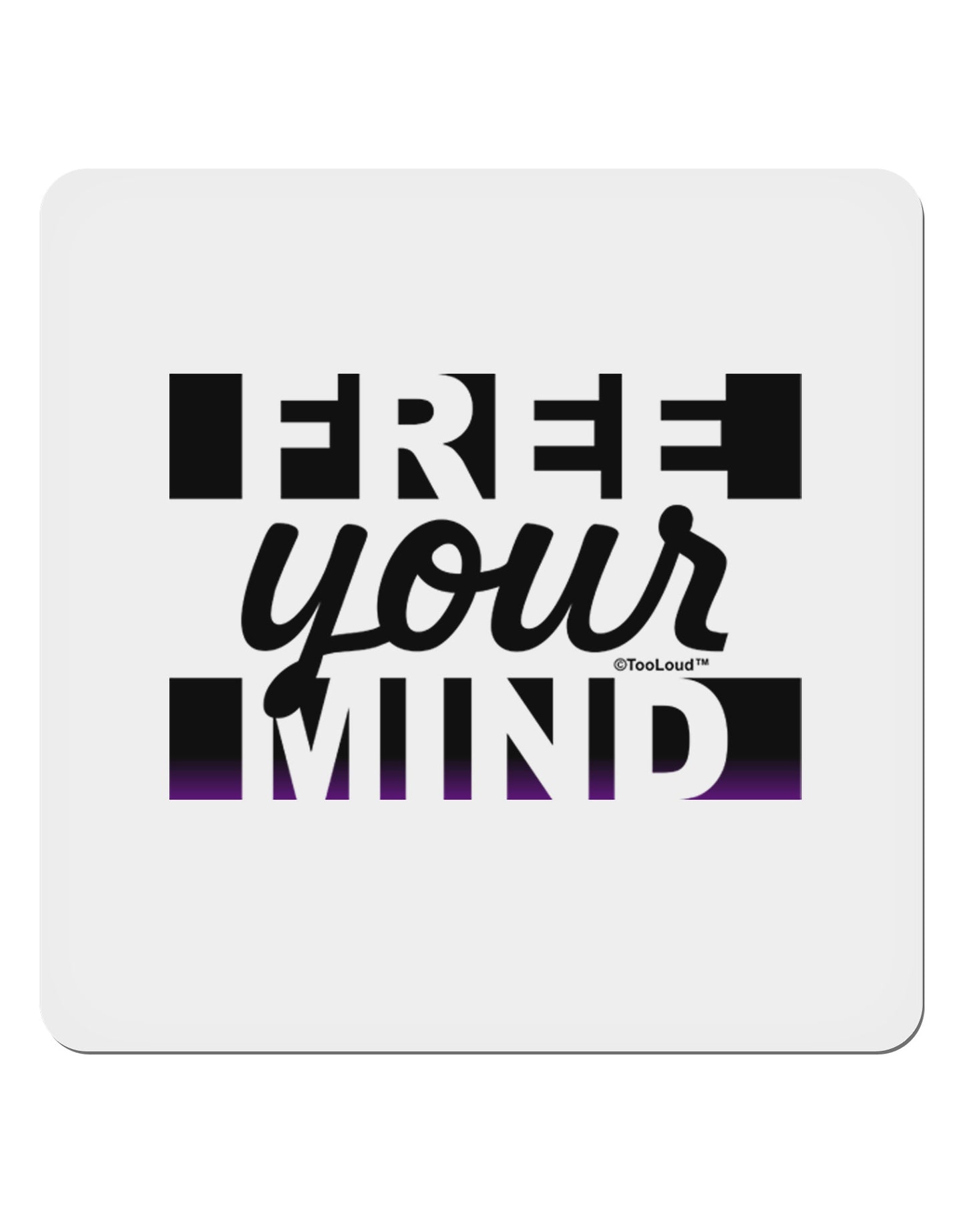 Free Your Mind Text 4x4" Square Sticker-Stickers-TooLoud-1-Davson Sales
