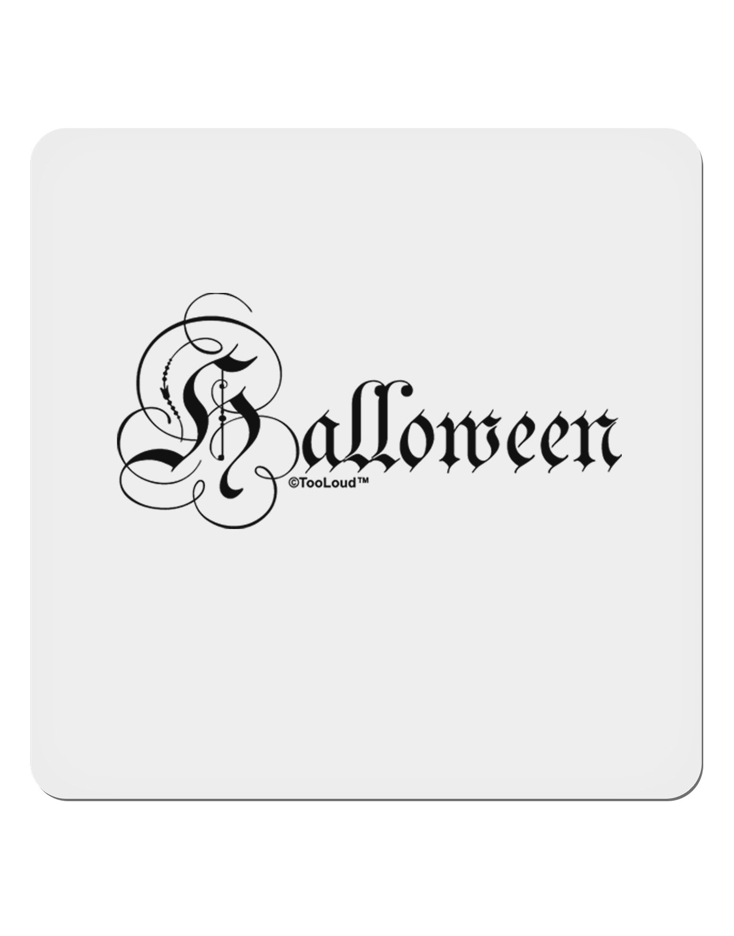 Halloween Script Text 4x4" Square Sticker 4 Pieces-Stickers-TooLoud-White-Davson Sales