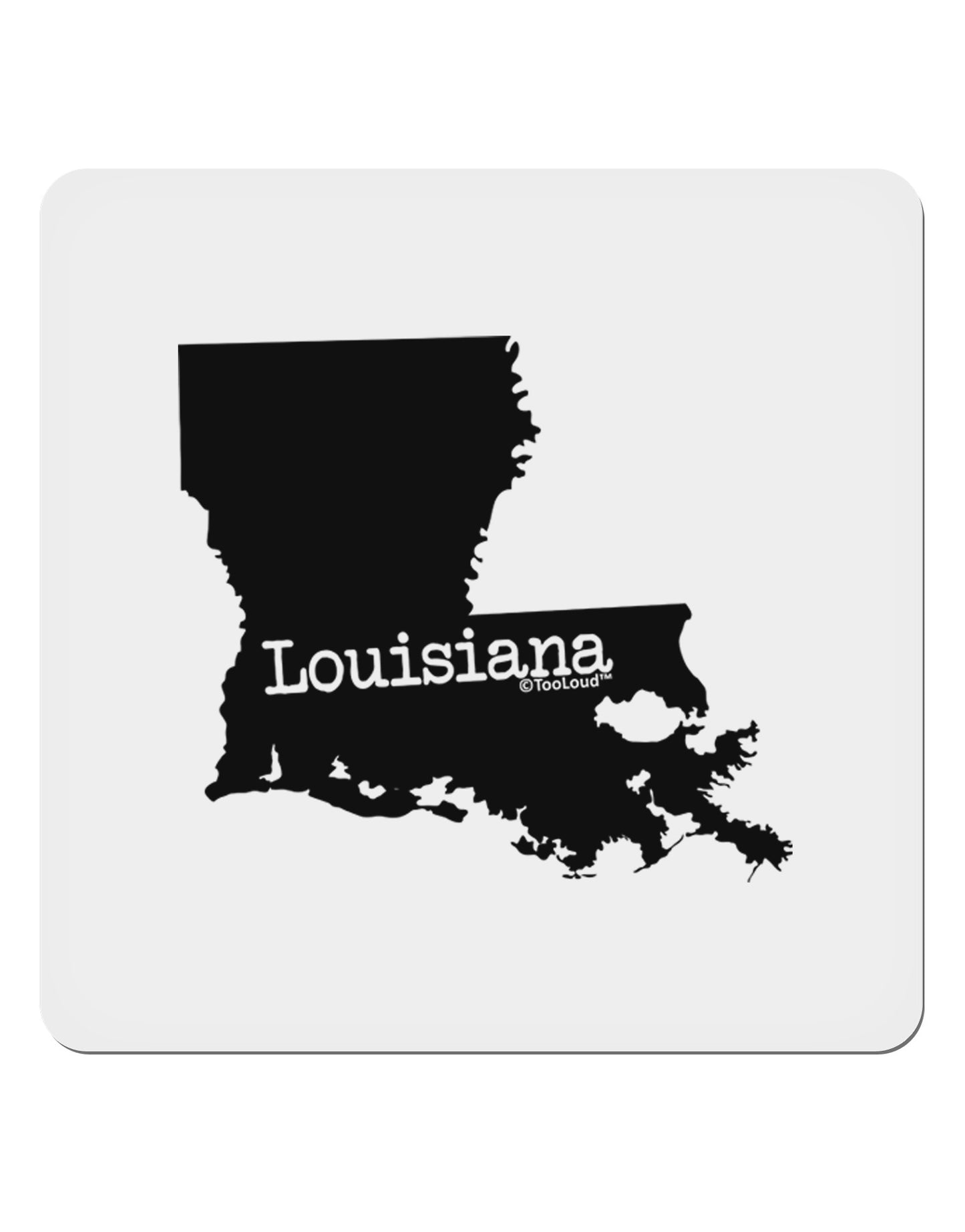 Louisiana - United States Shape 4x4" Square Sticker 4 Pieces-Stickers-TooLoud-White-Davson Sales