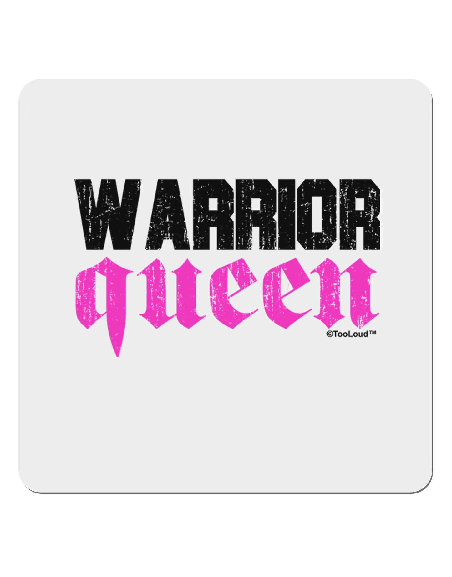 Warrior Queen Pink Script 4x4" Square Sticker 4 Pieces-Stickers-TooLoud-White-Davson Sales