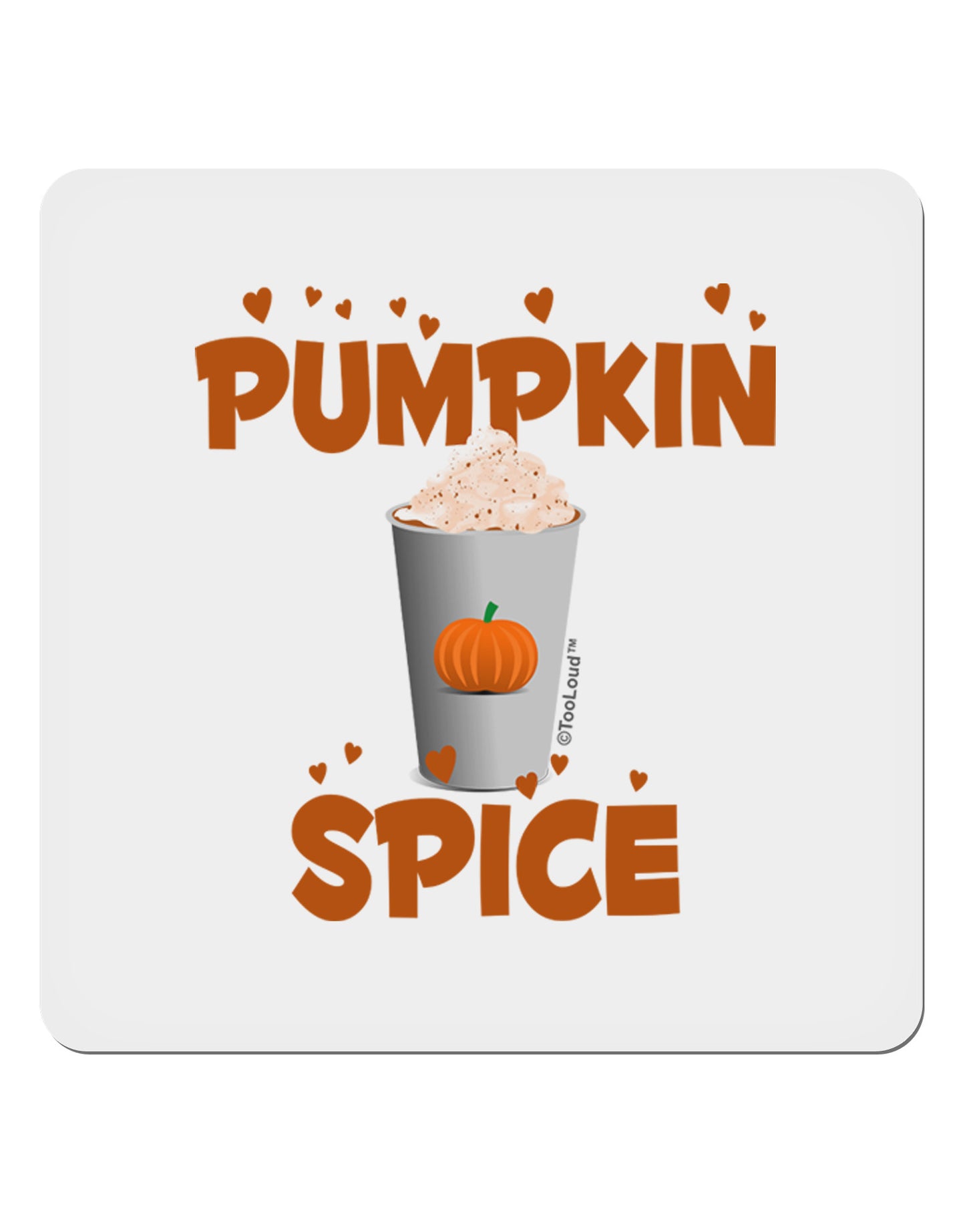 Pumpkin Spice Latte Hearts 4x4" Square Sticker-Stickers-TooLoud-1-Davson Sales