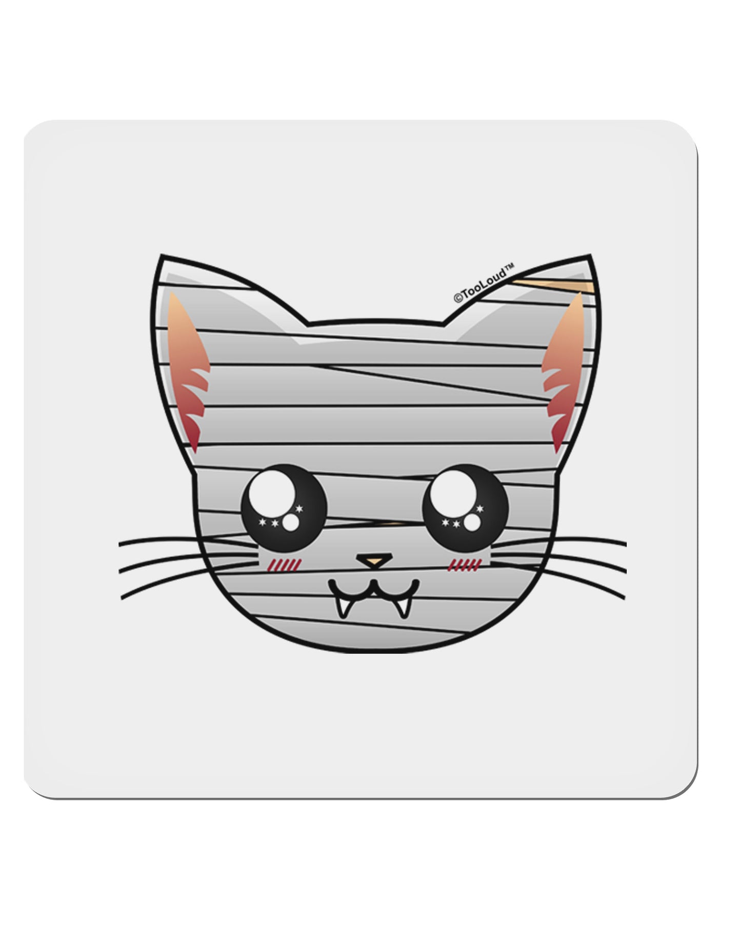 Mummy Kitty 4x4" Square Sticker-Stickers-TooLoud-1-Davson Sales