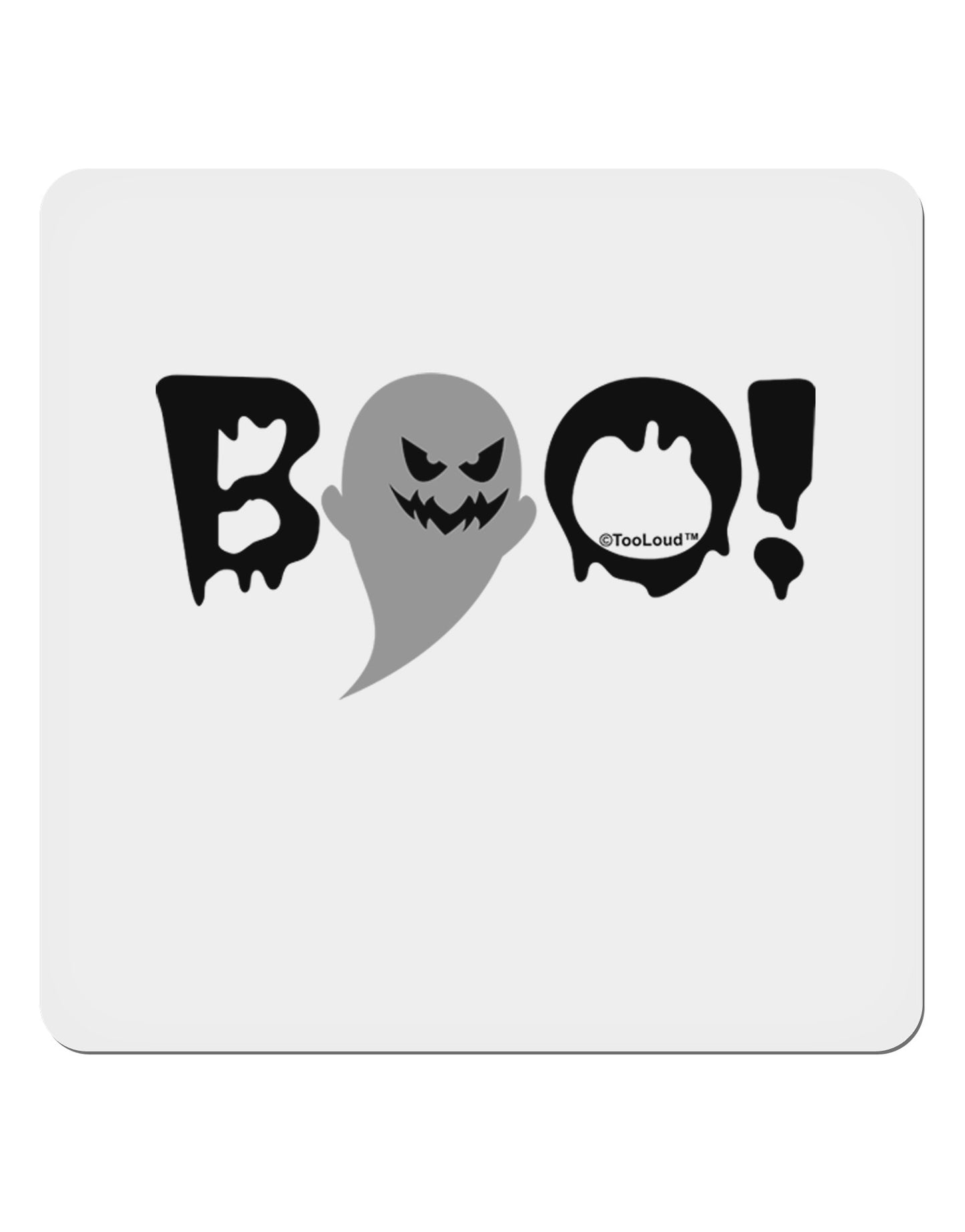 Scary Boo Text 4x4" Square Sticker 4 Pieces-Stickers-TooLoud-White-Davson Sales