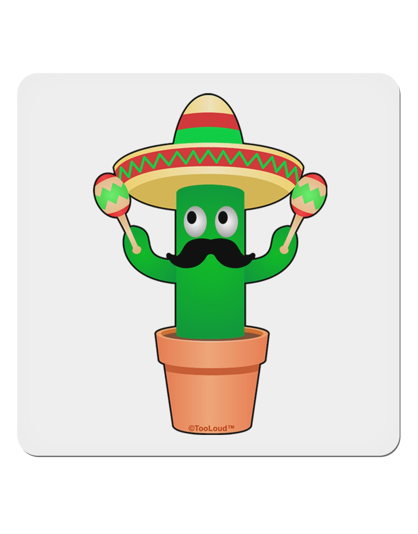 Fiesta Cactus 4x4" Square Sticker-Stickers-TooLoud-1-Davson Sales