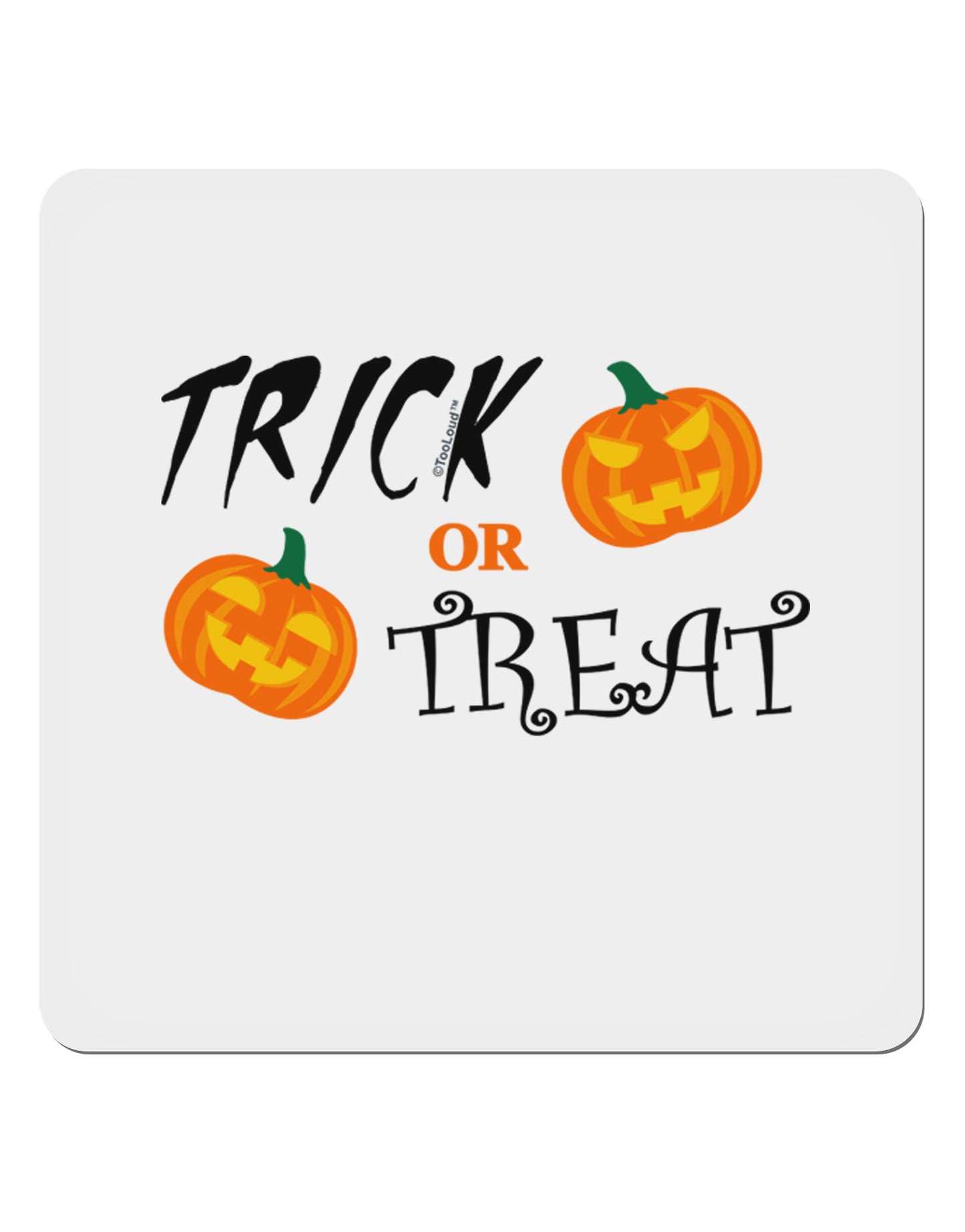 Trick or Treat Pumpkins 4x4" Square Sticker 4 Pieces-Stickers-TooLoud-White-Davson Sales