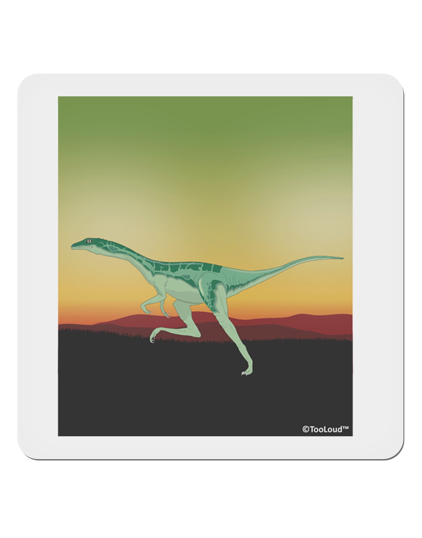 Ornithomimus Velox - Without Name 4x4" Square Sticker 4 Pieces-Stickers-TooLoud-White-Davson Sales