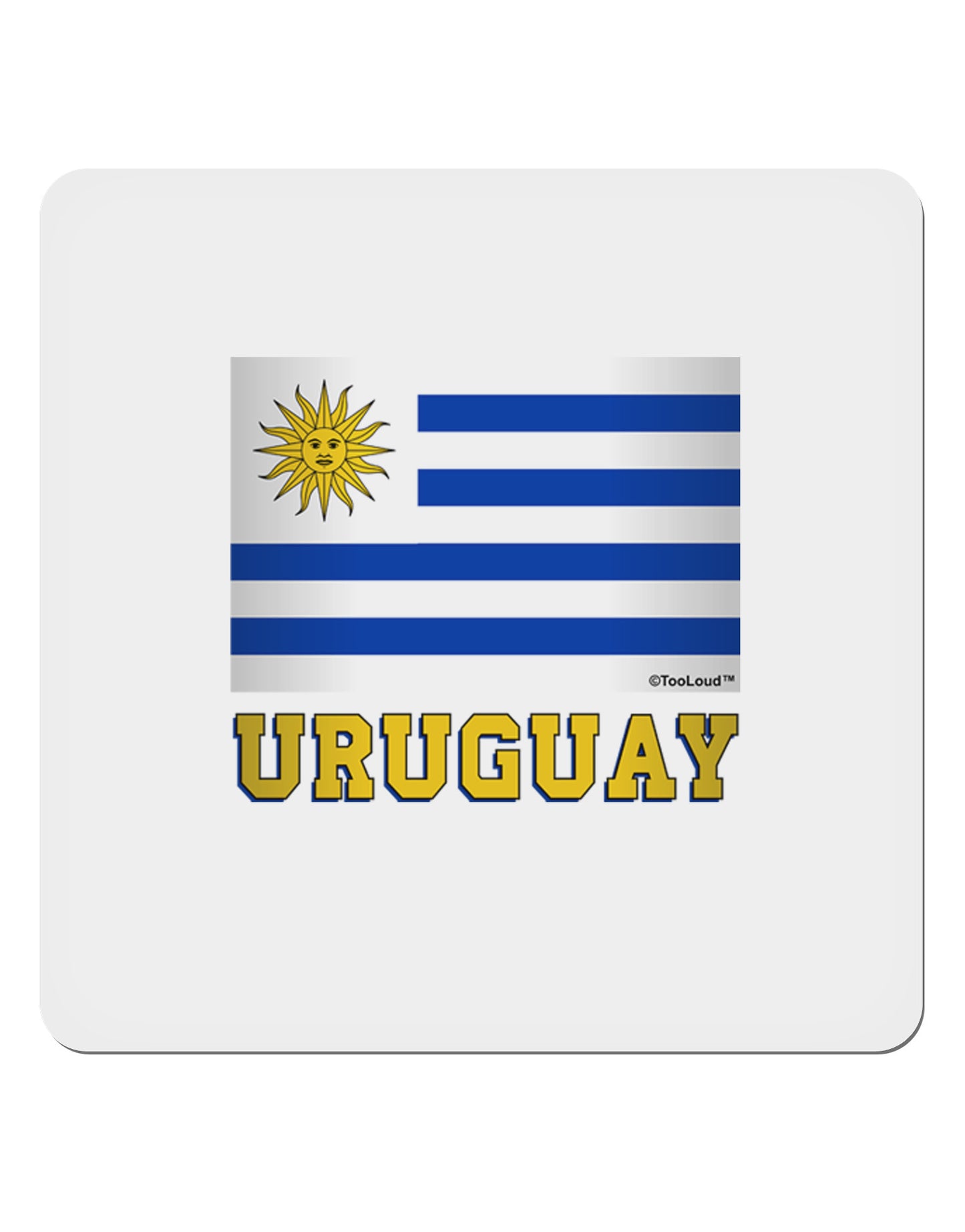 Uruguay Flag 4x4" Square Sticker-Stickers-TooLoud-1-Davson Sales