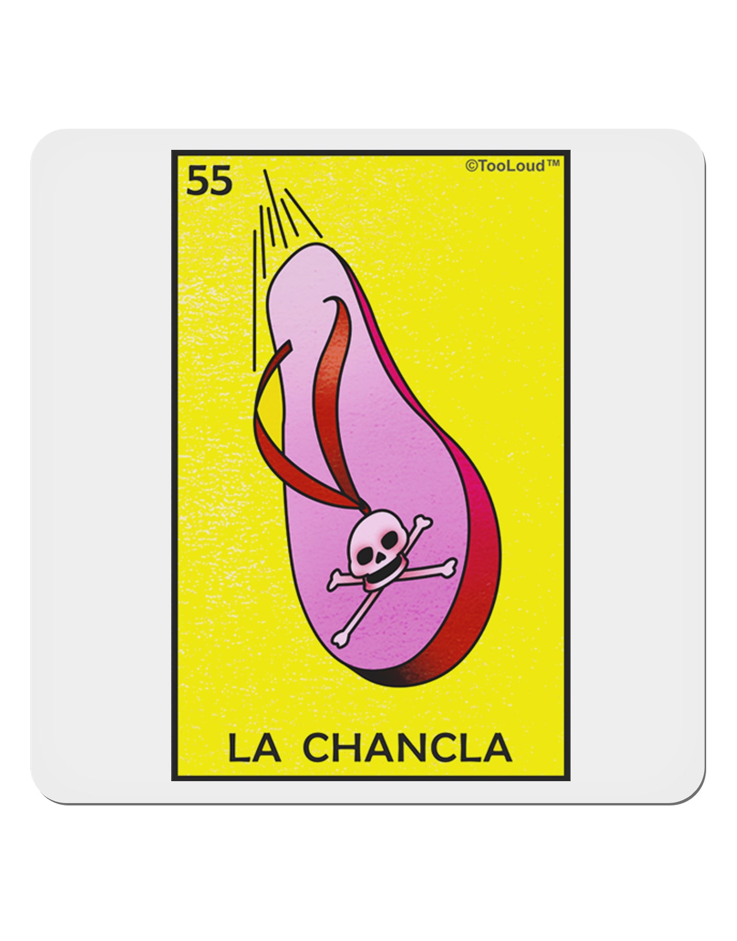 La Chancla Loteria Solid 4x4" Square Sticker-Stickers-TooLoud-1-Davson Sales