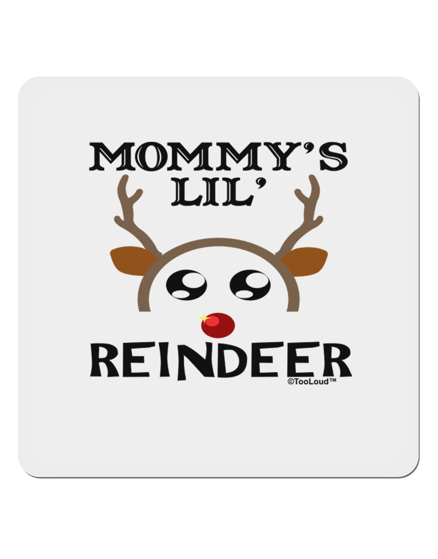 Mommy's Lil Reindeer Boy 4x4" Square Sticker-Stickers-TooLoud-1-Davson Sales