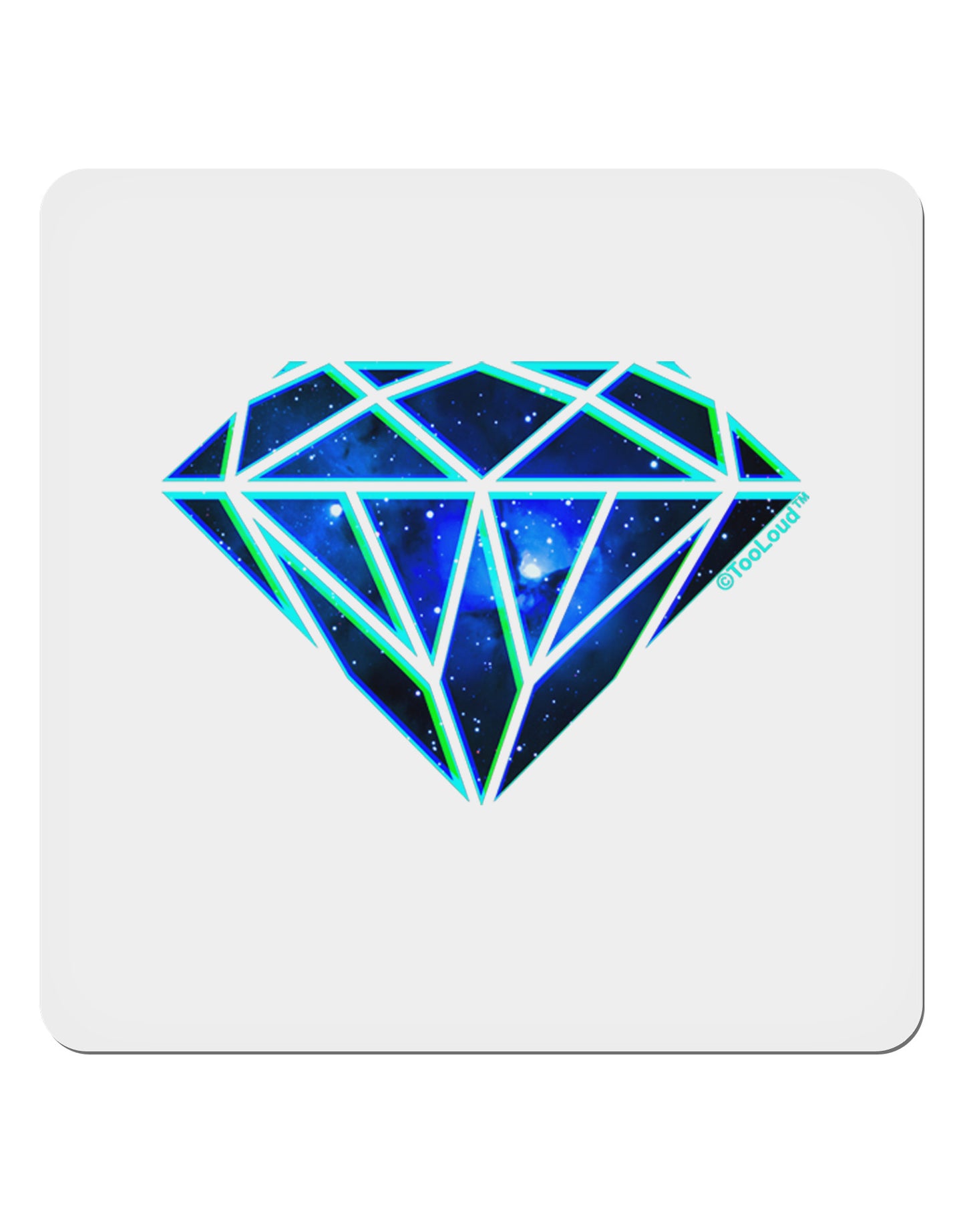Space Diamond 4x4" Square Sticker-Stickers-TooLoud-1-Davson Sales