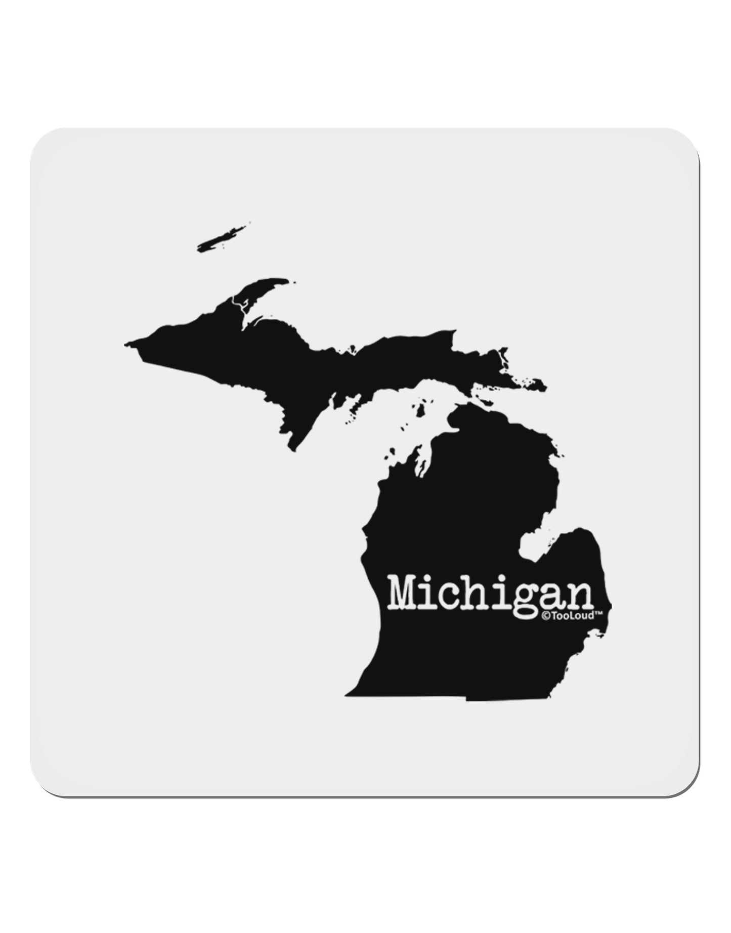 Michigan - United States Shape 4x4" Square Sticker 4 Pieces-Stickers-TooLoud-White-Davson Sales