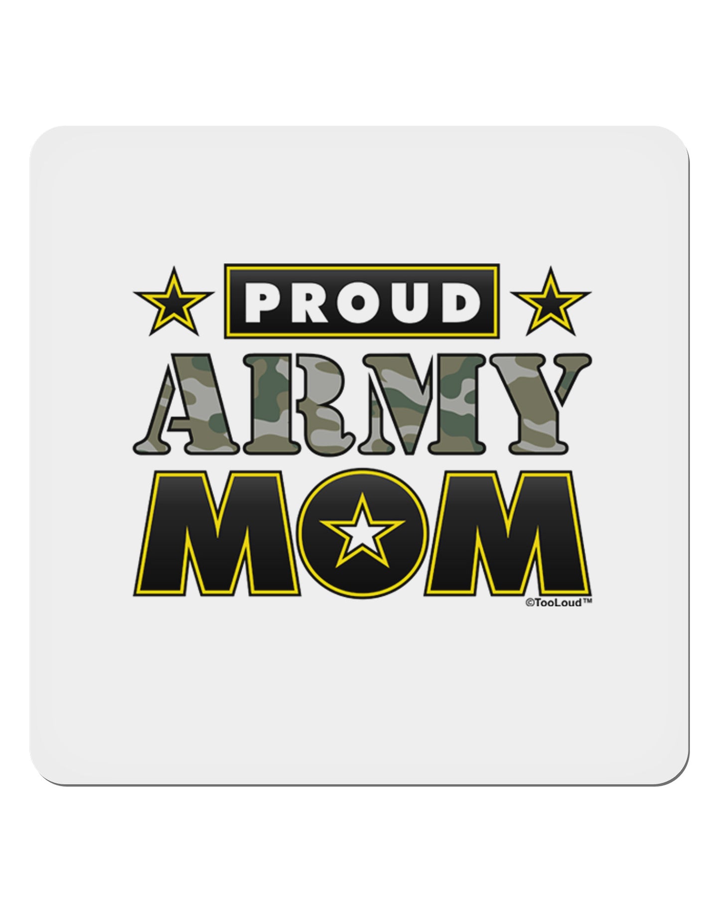 Proud Army Mom 4x4" Square Sticker-Stickers-TooLoud-1-Davson Sales
