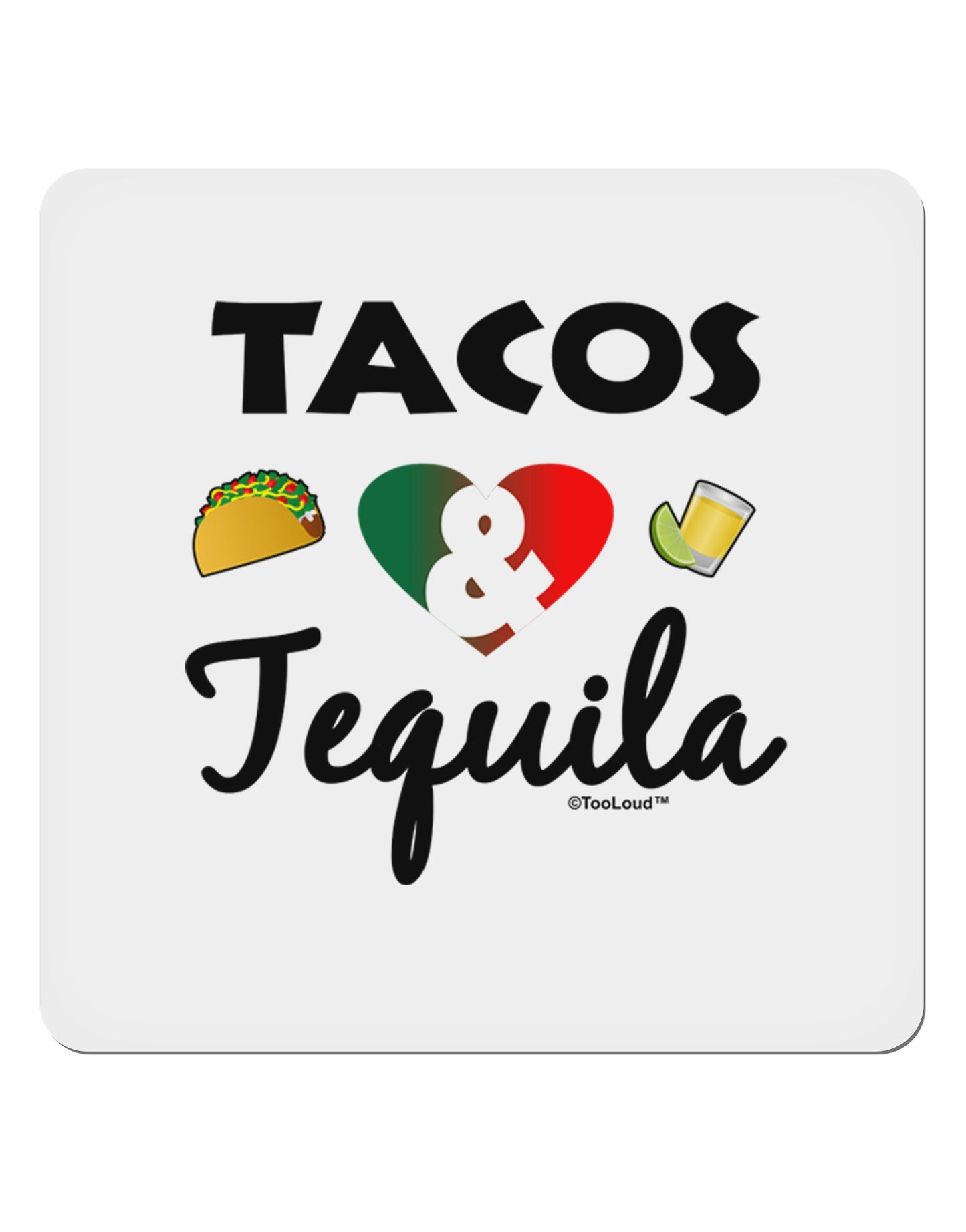 Tacos & Tequila 4x4" Square Sticker-Stickers-TooLoud-1-Davson Sales