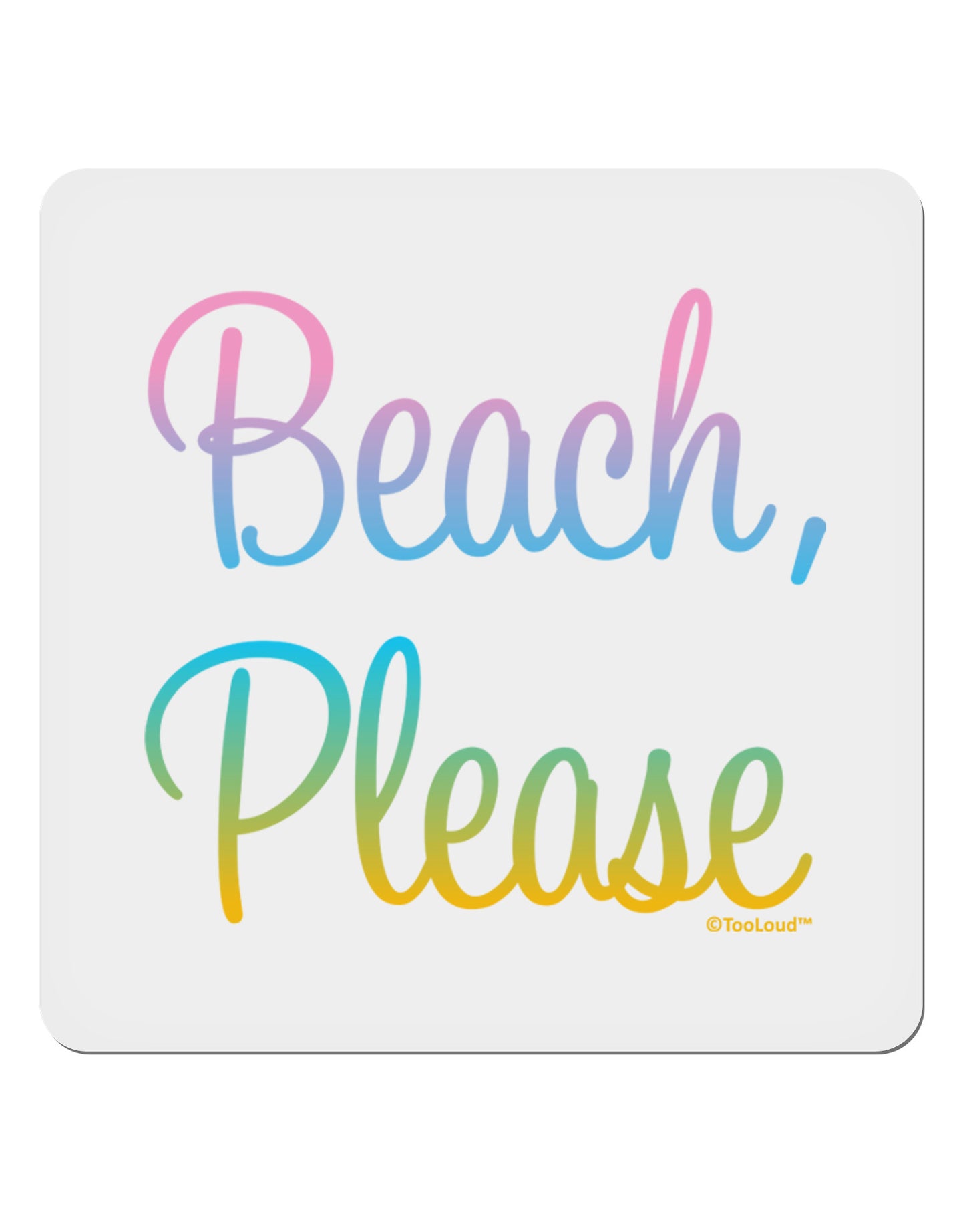 Beach Please - Summer Colors 4x4" Square Sticker 4 Pieces-Stickers-TooLoud-White-Davson Sales