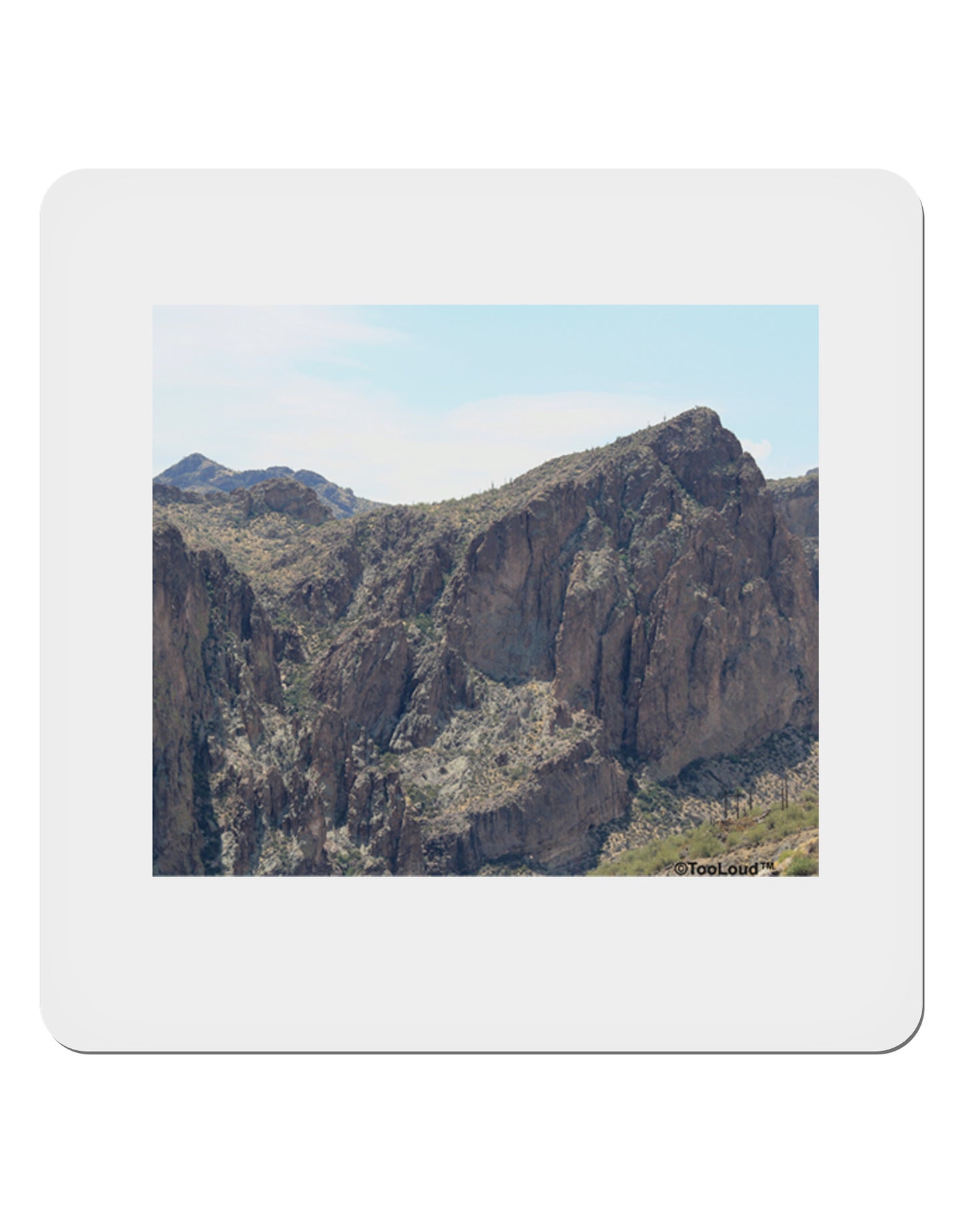 Arizona Saguaro Lake Mountains 4x4" Square Sticker 4 Pieces-Stickers-TooLoud-White-Davson Sales