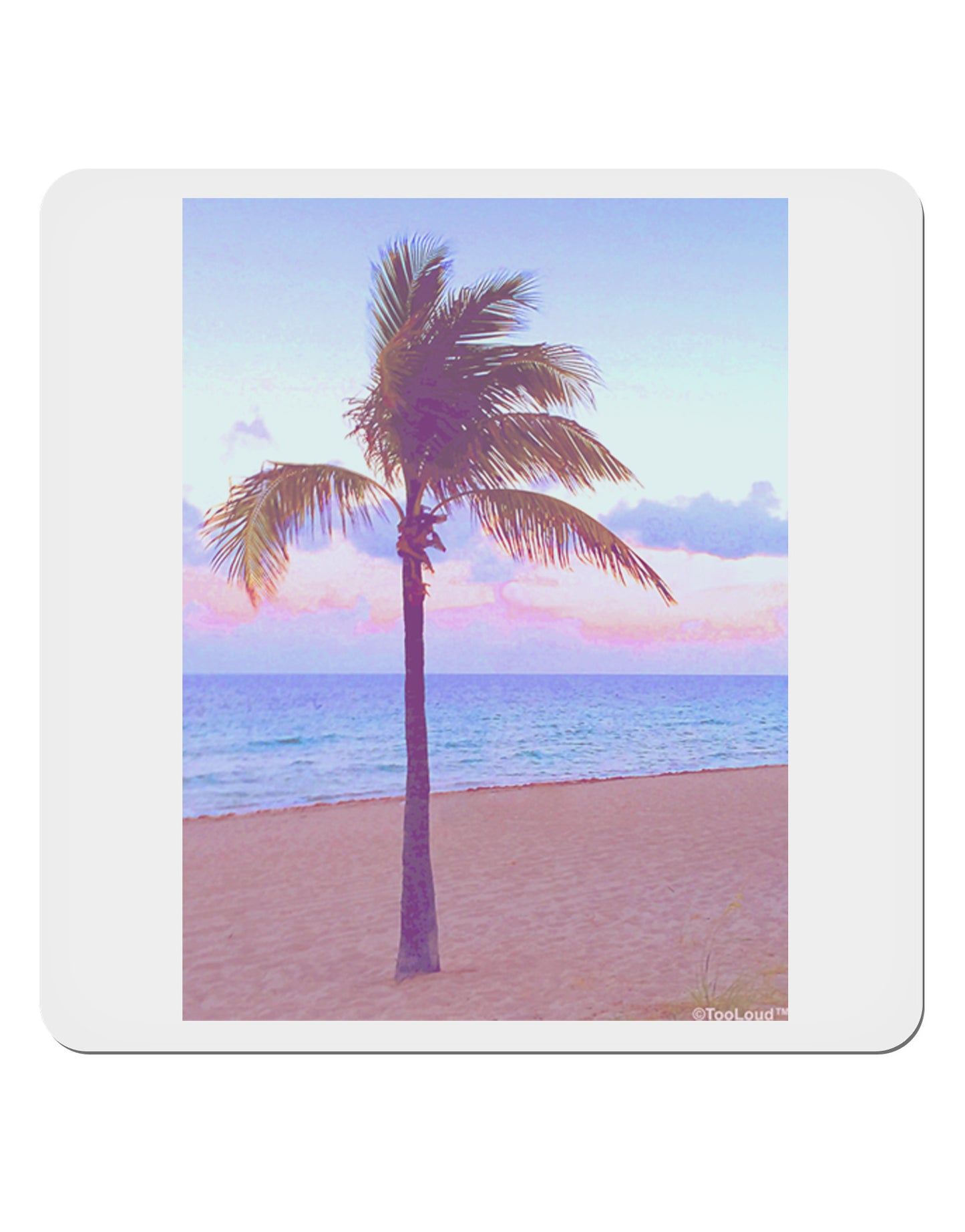Palm Tree Beach Filter 4x4" Square Sticker-Stickers-TooLoud-1-Davson Sales