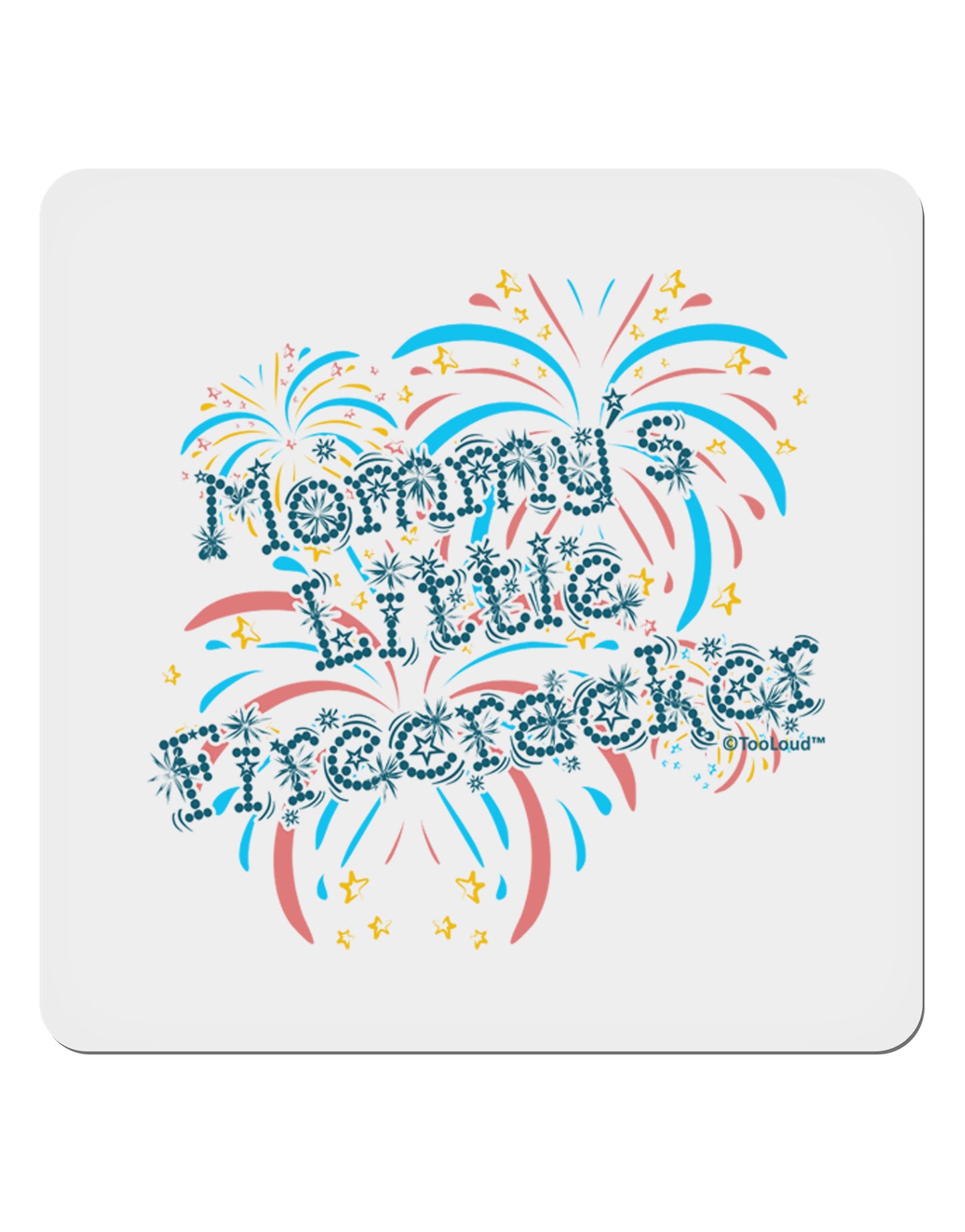 Mommy's Little Firecracker 4x4" Square Sticker 4 Pieces-Stickers-TooLoud-White-Davson Sales
