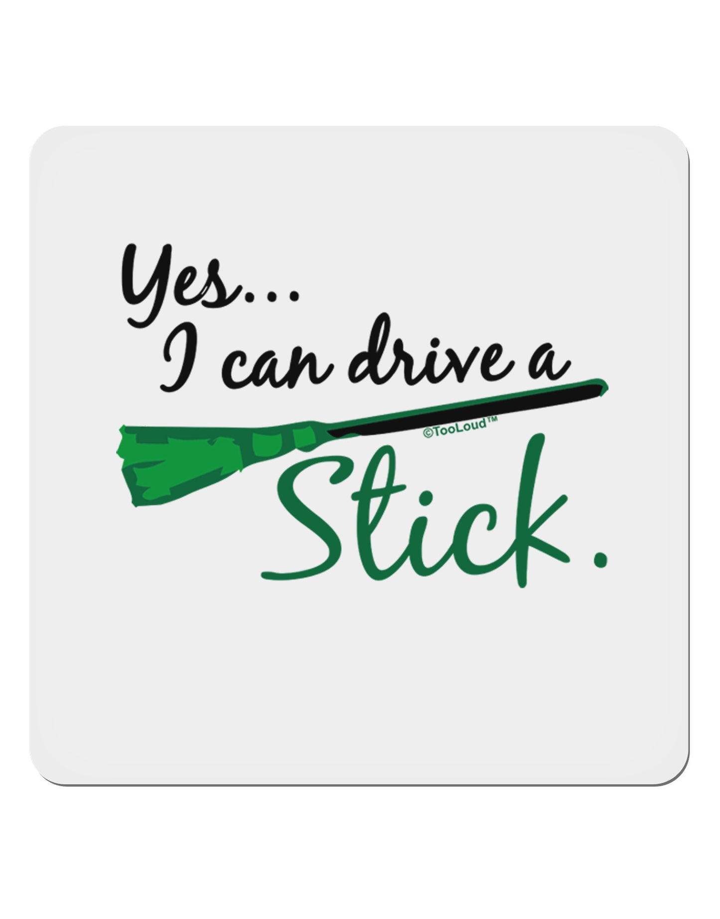 Drive Stick Green 4x4" Square Sticker 4 Pieces-Stickers-TooLoud-White-Davson Sales
