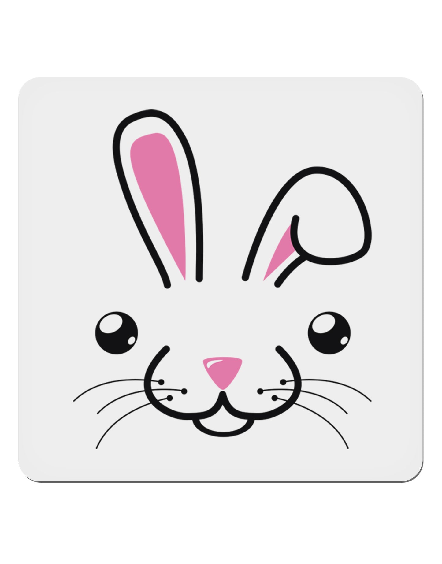 Cute Bunny Face 4x4" Square Sticker 4 Pieces-Stickers-TooLoud-White-Davson Sales
