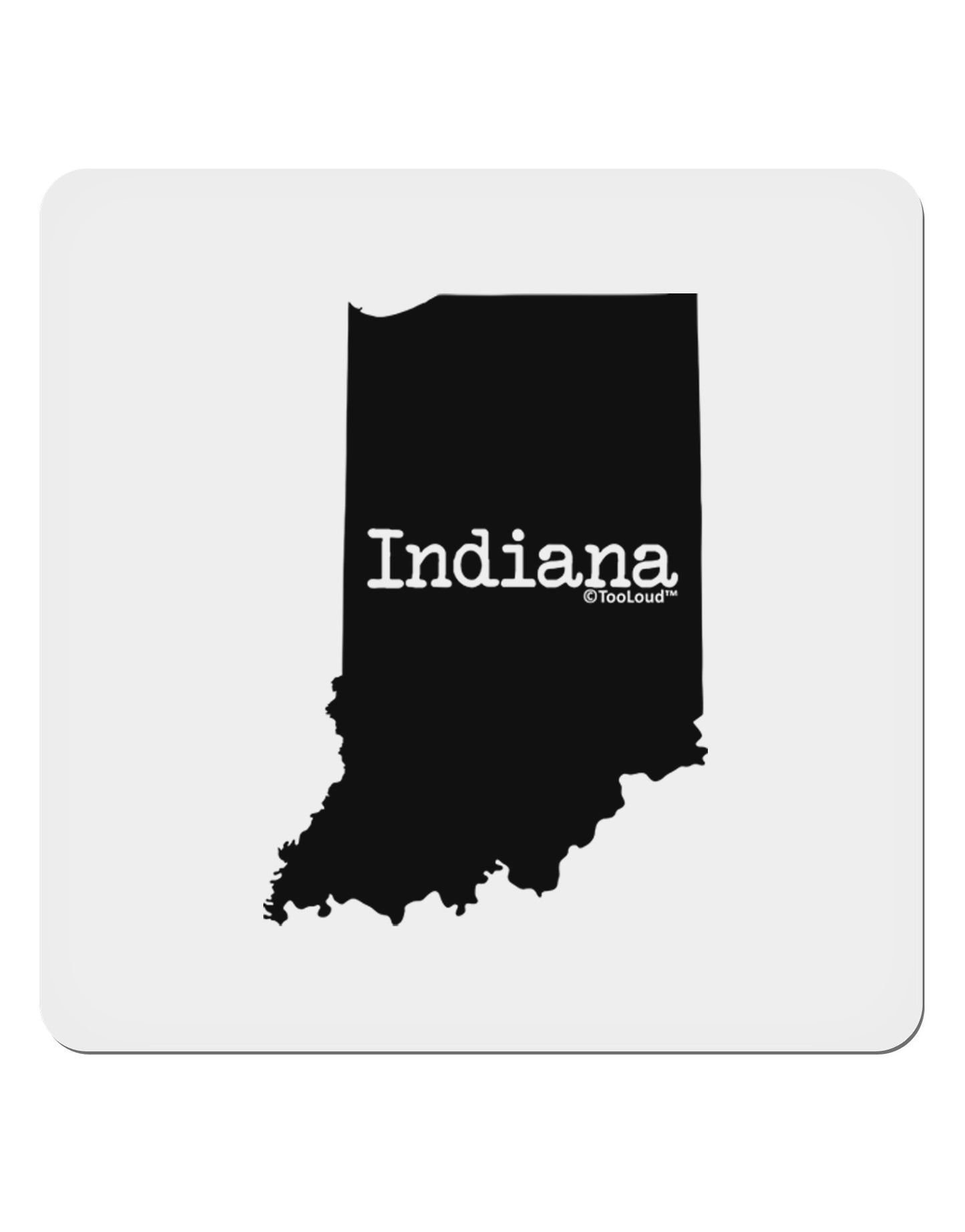Indiana - United States Shape 4x4" Square Sticker 4 Pieces-Stickers-TooLoud-White-Davson Sales