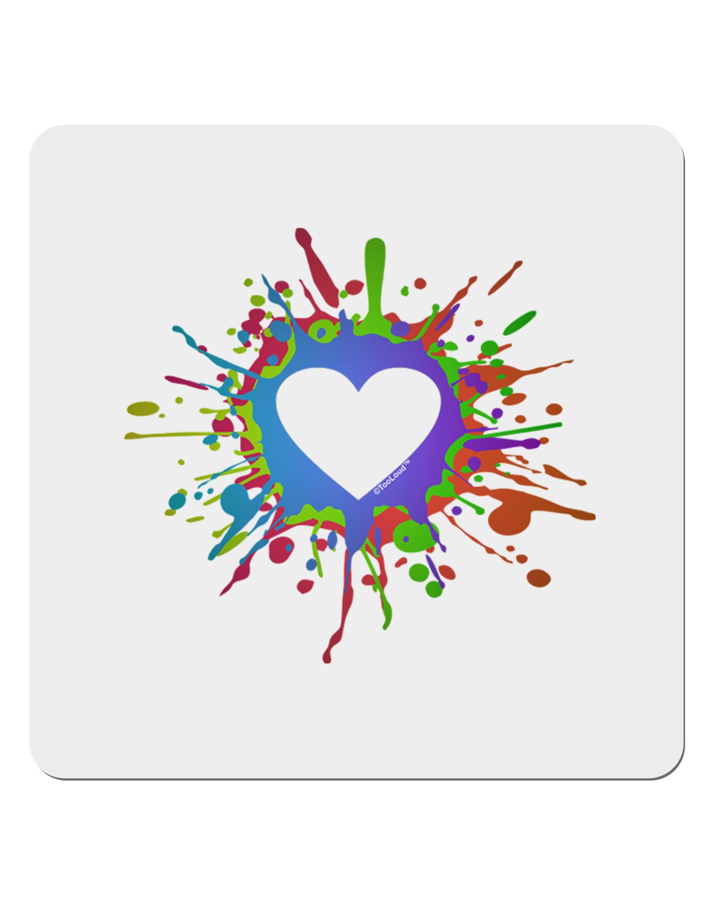 Heart Paint Splatter 4x4" Square Sticker-Stickers-TooLoud-1-Davson Sales
