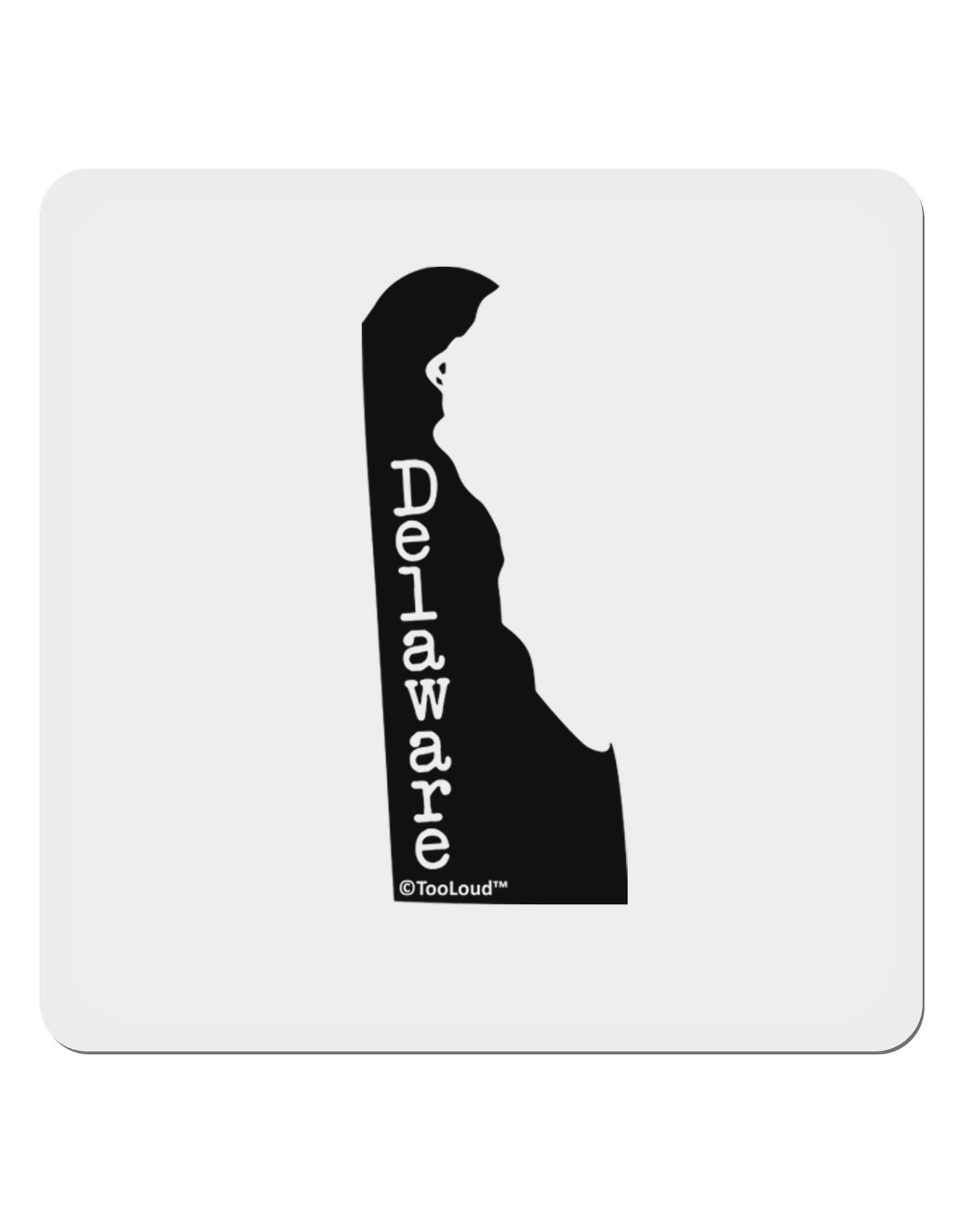 Delaware - United States Shape 4x4" Square Sticker 4 Pieces-Stickers-TooLoud-White-Davson Sales
