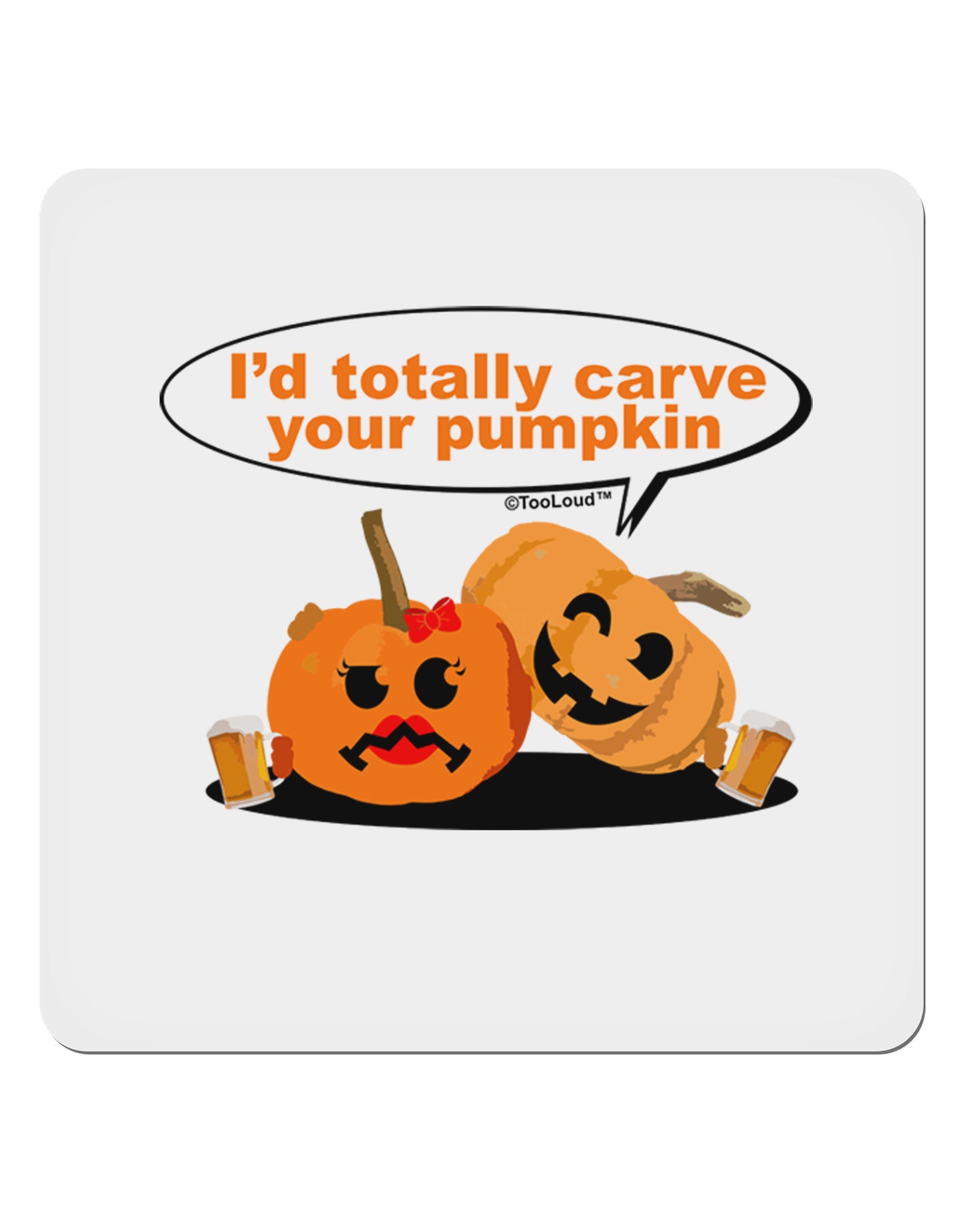Carve your pumpkin 4x4" Square Sticker 4 Pieces-Stickers-TooLoud-White-Davson Sales
