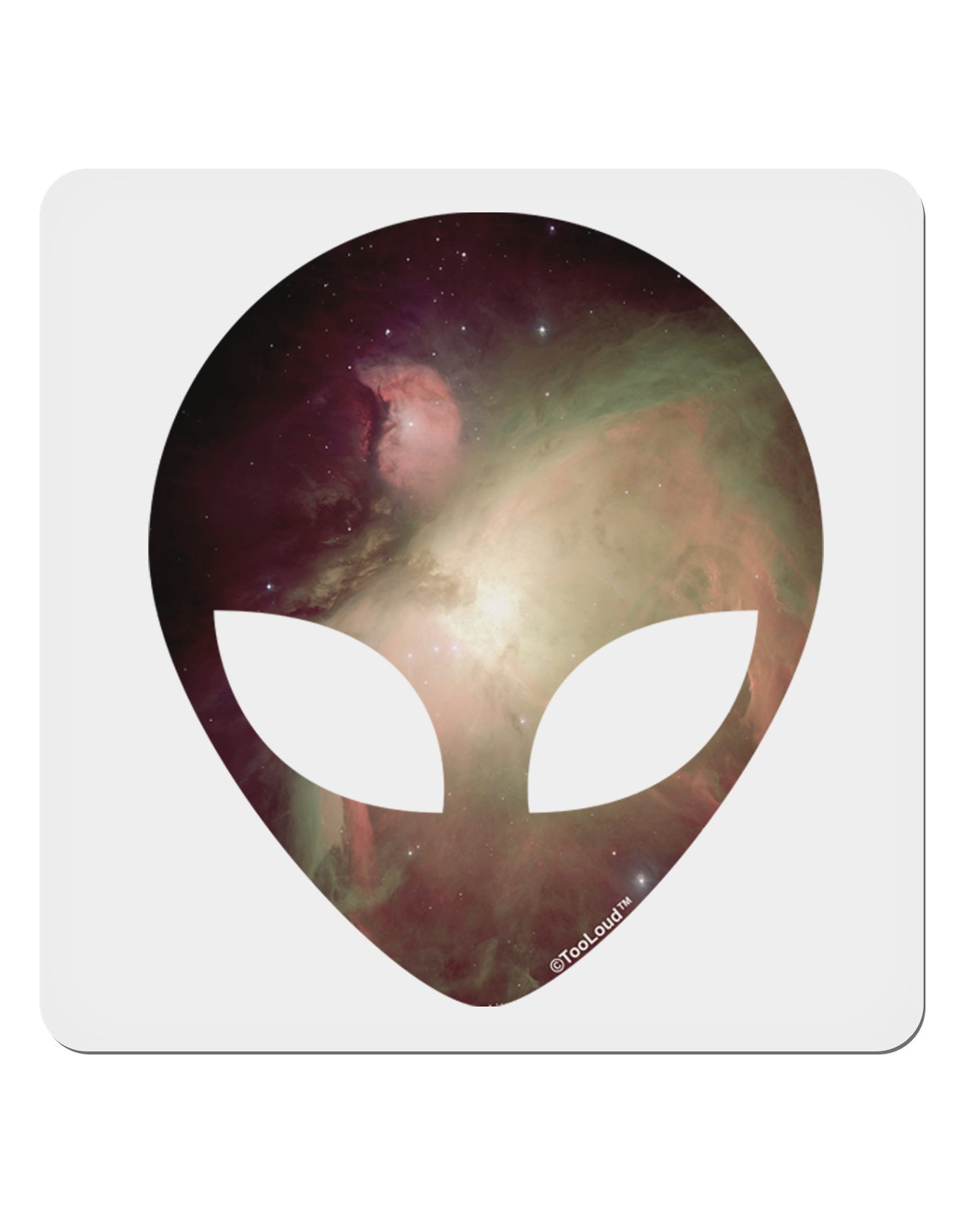 Extraterrestrial Face - Space #2 4x4" Square Sticker 4 Pieces-Stickers-TooLoud-White-Davson Sales