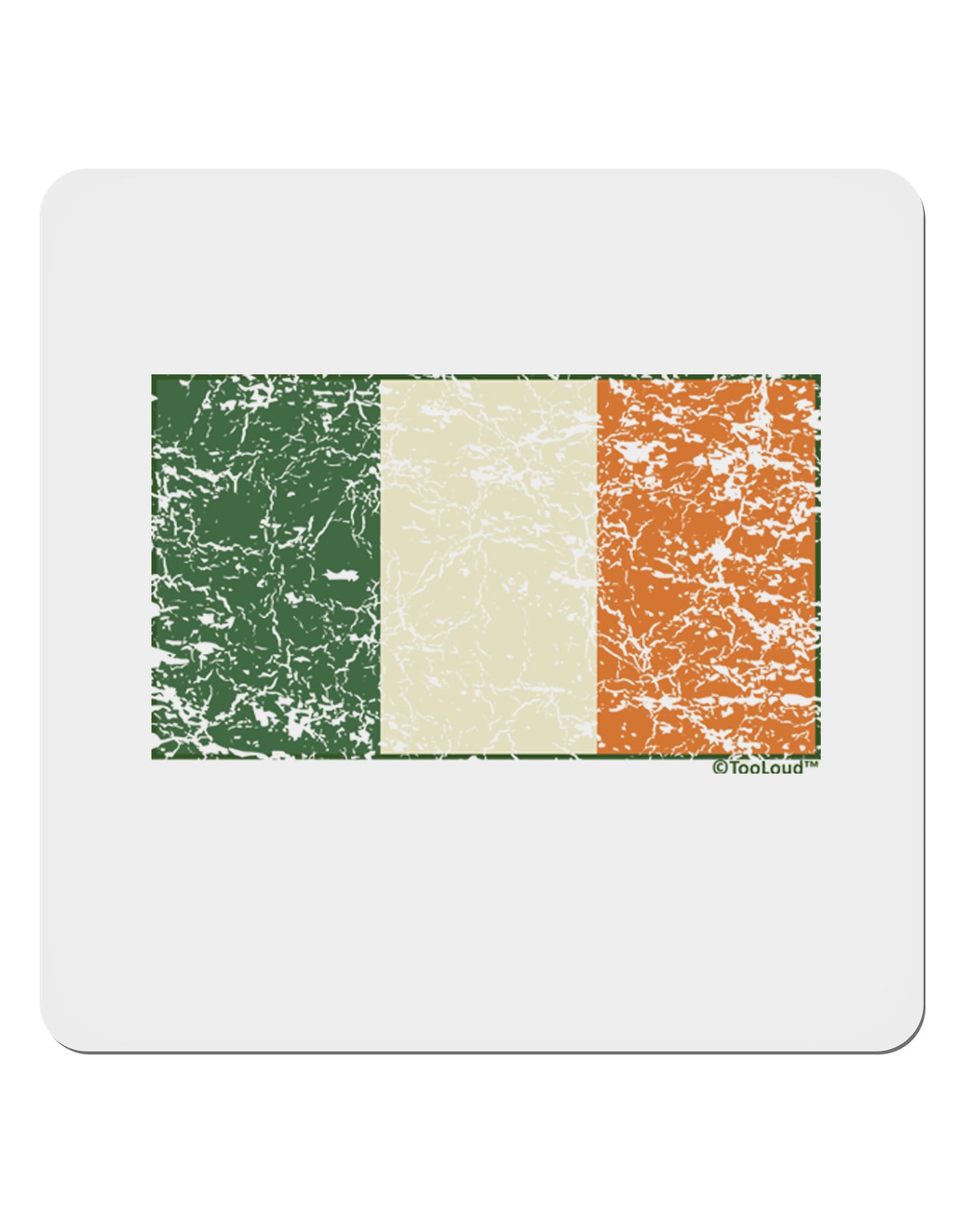 Distressed Irish Flag - Flag of Ireland 4x4" Square Sticker 4 Pieces-Stickers-TooLoud-White-Davson Sales