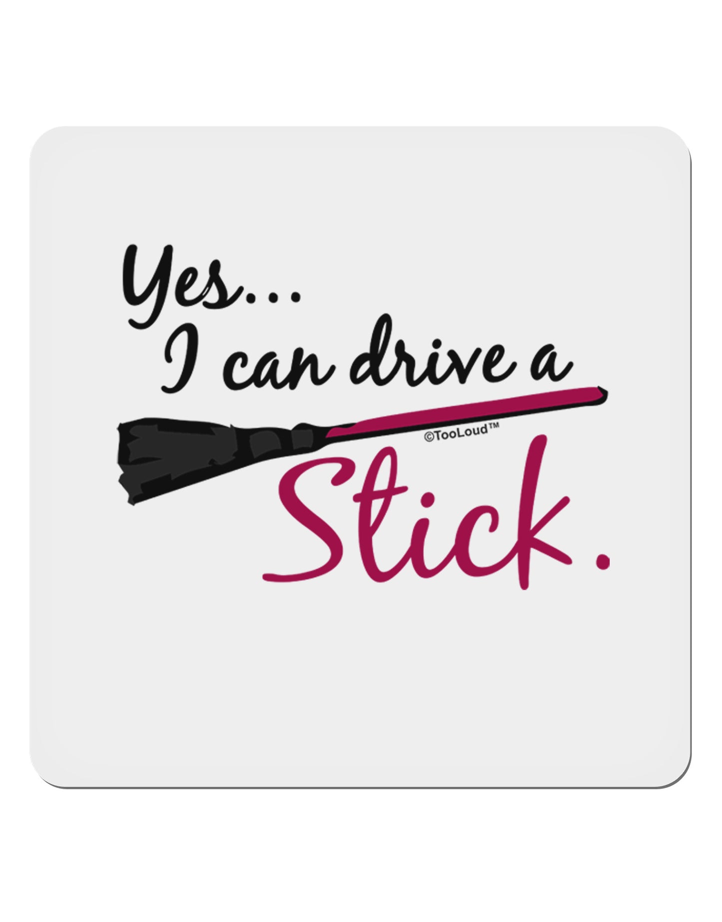 Drive Stick Pink 4x4" Square Sticker 4 Pieces-Stickers-TooLoud-White-Davson Sales